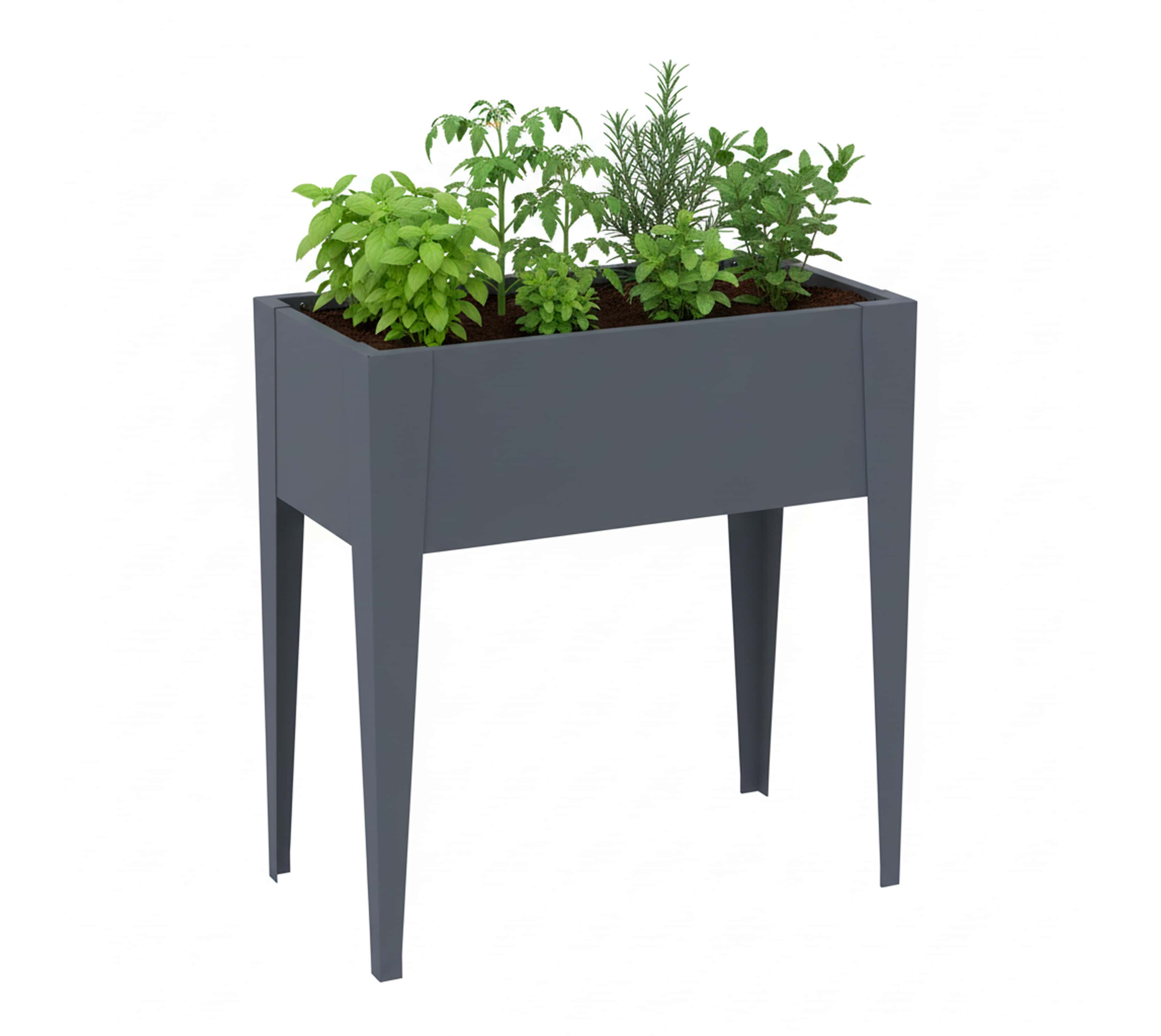 Westmann Vedura S - Metalen Verhoogde Plantenbak - 74x40x80 cm - Grijs