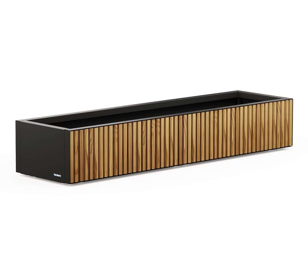 Herstera Garden XIC L - Metalen Plantenbak 150x40x25 cm - Hout