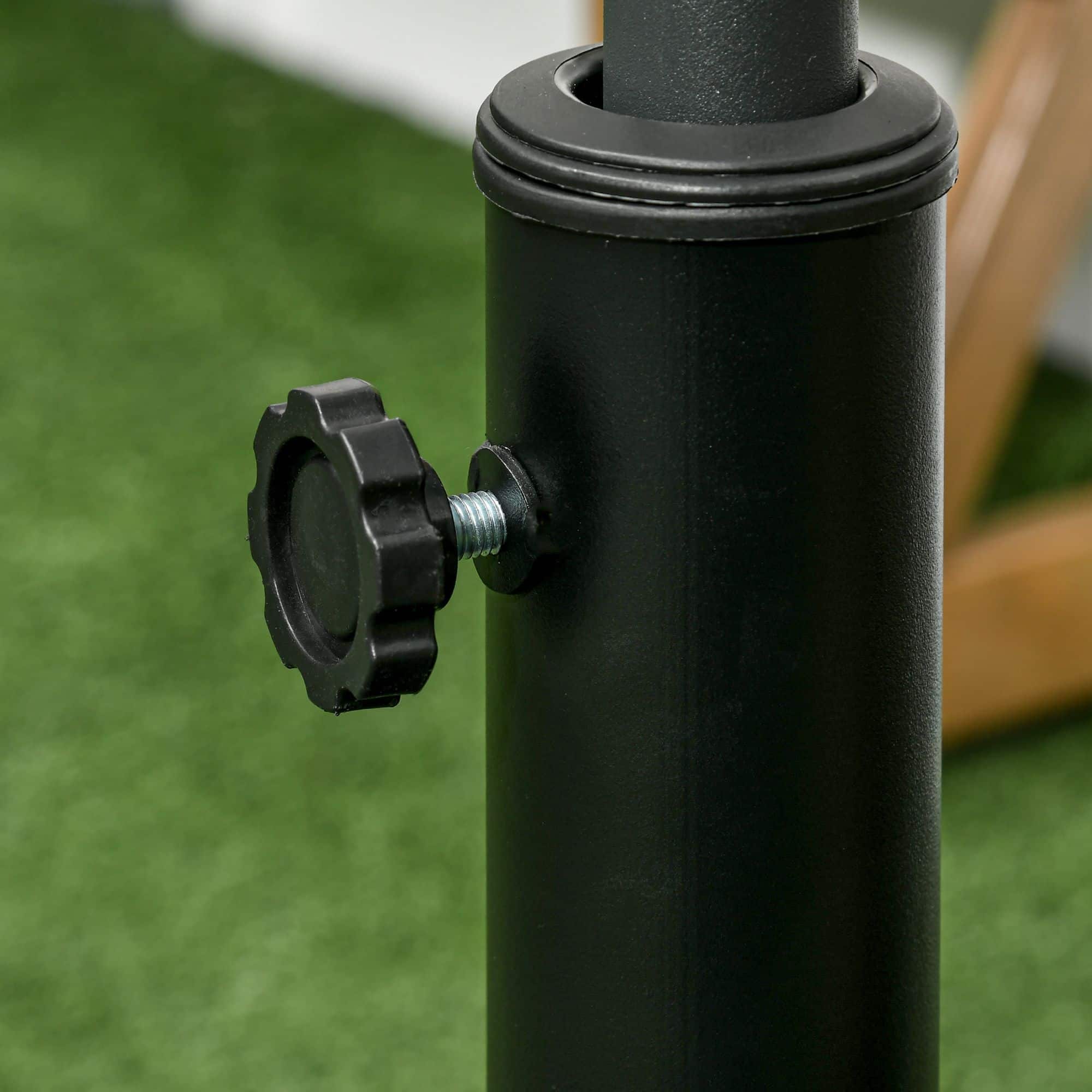 4goodz Parasolstandaard Gevuld met Cement 23.5 kg - met Wielen - 37-48 mm - Zwart