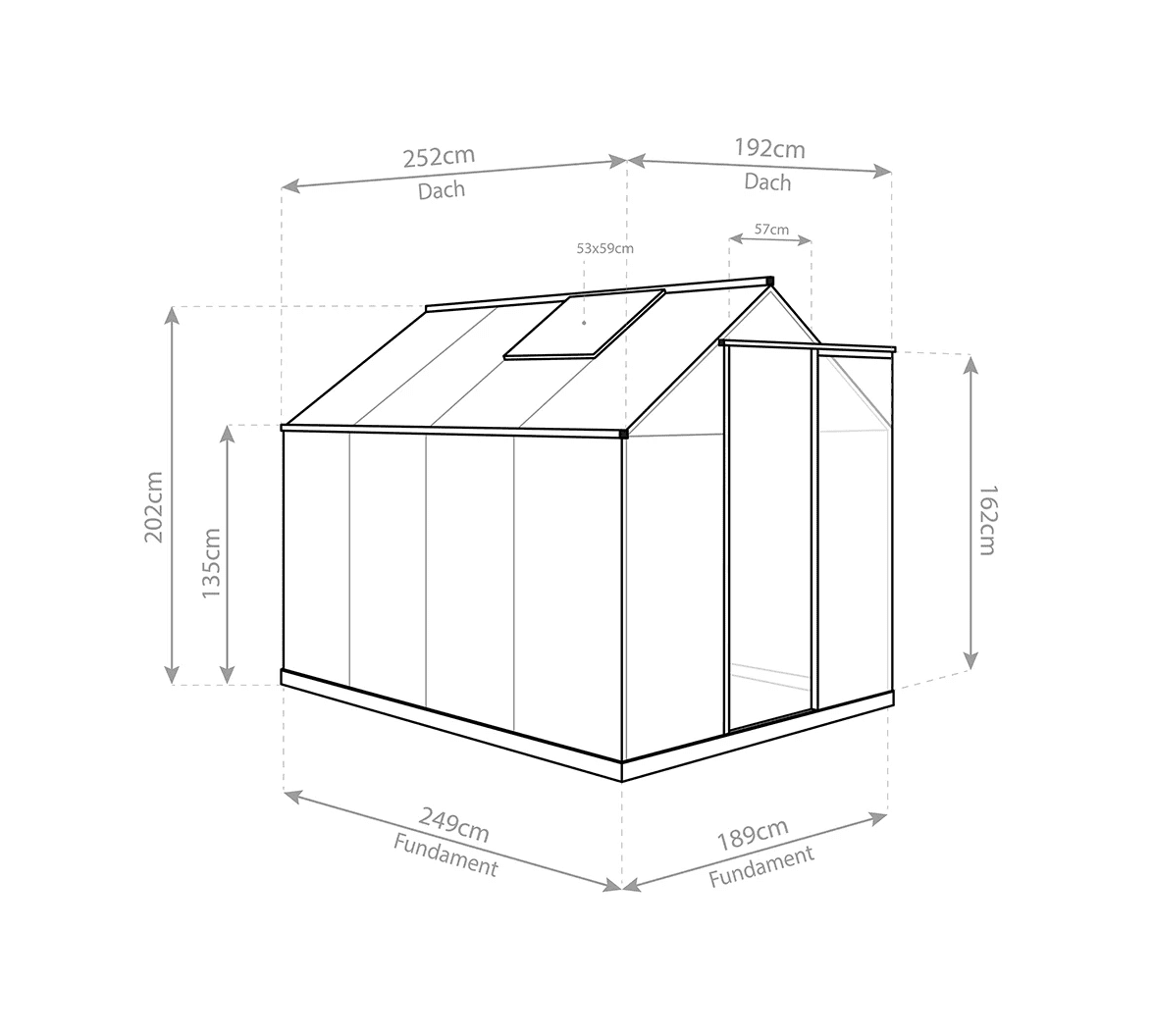 Westmann Aluminium kas Flora 66 | Antraciet | 192x192x202cm