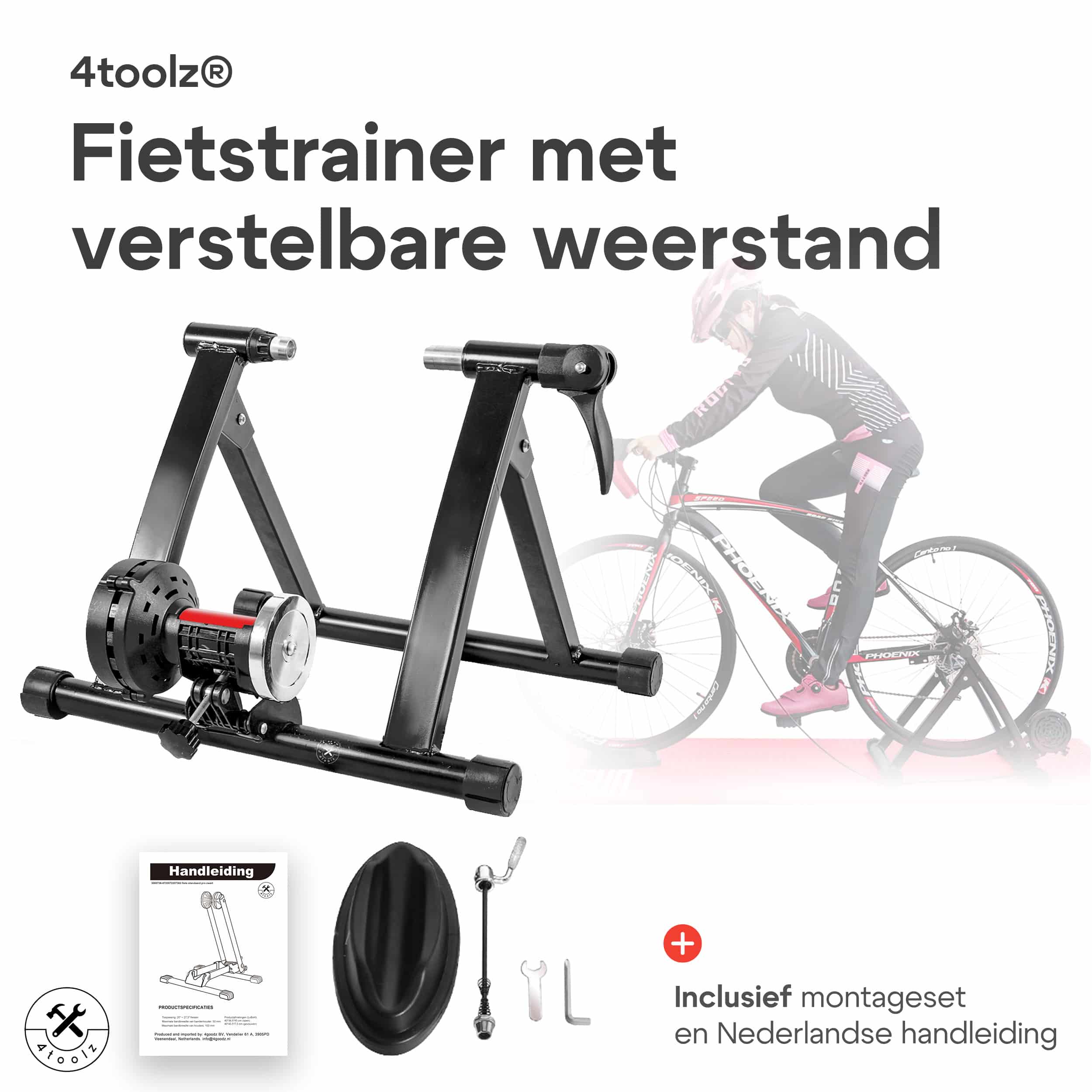 4toolz® Fietstrainer met Verstelbare Weerstand - Rollenbank