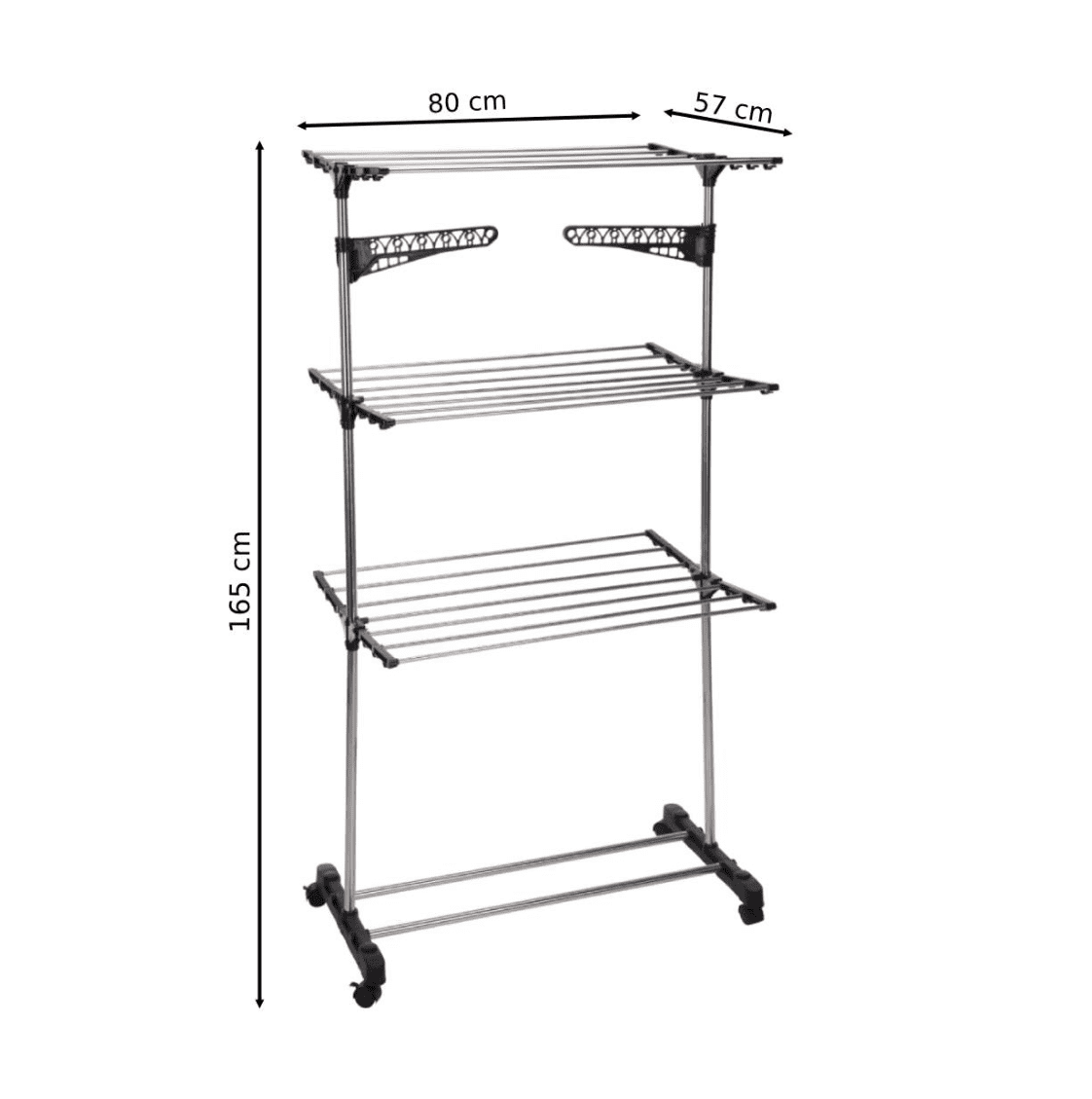 Droogtoren 6 rekken 80x57x165 cm - 17 meter droogruimte - Zilver Droogtoren 6 rekken 80x57x165 cm - 17 meter droogruimte - Zilver