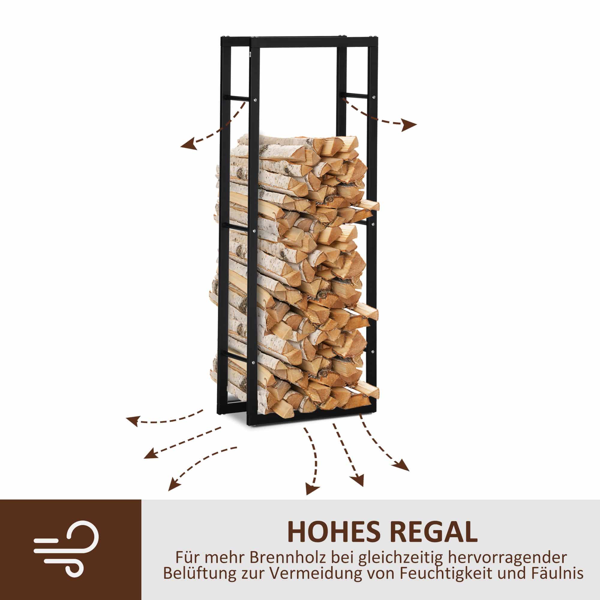 4goodz Homcom Houtrek metaal 25x60x150cm / 820-148 Houtopslag Standaard