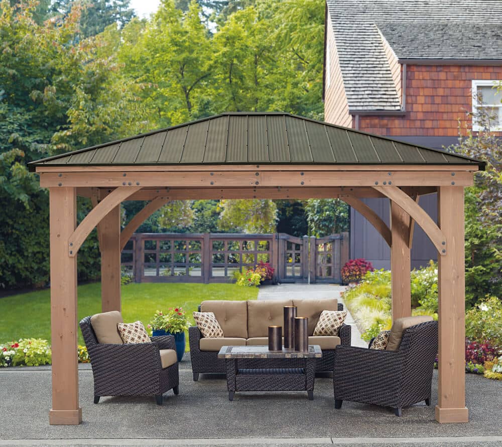 Westmann Paviljoen Gazebo Devon 12x14 - 427x366x317cm - Bruin Houtlook