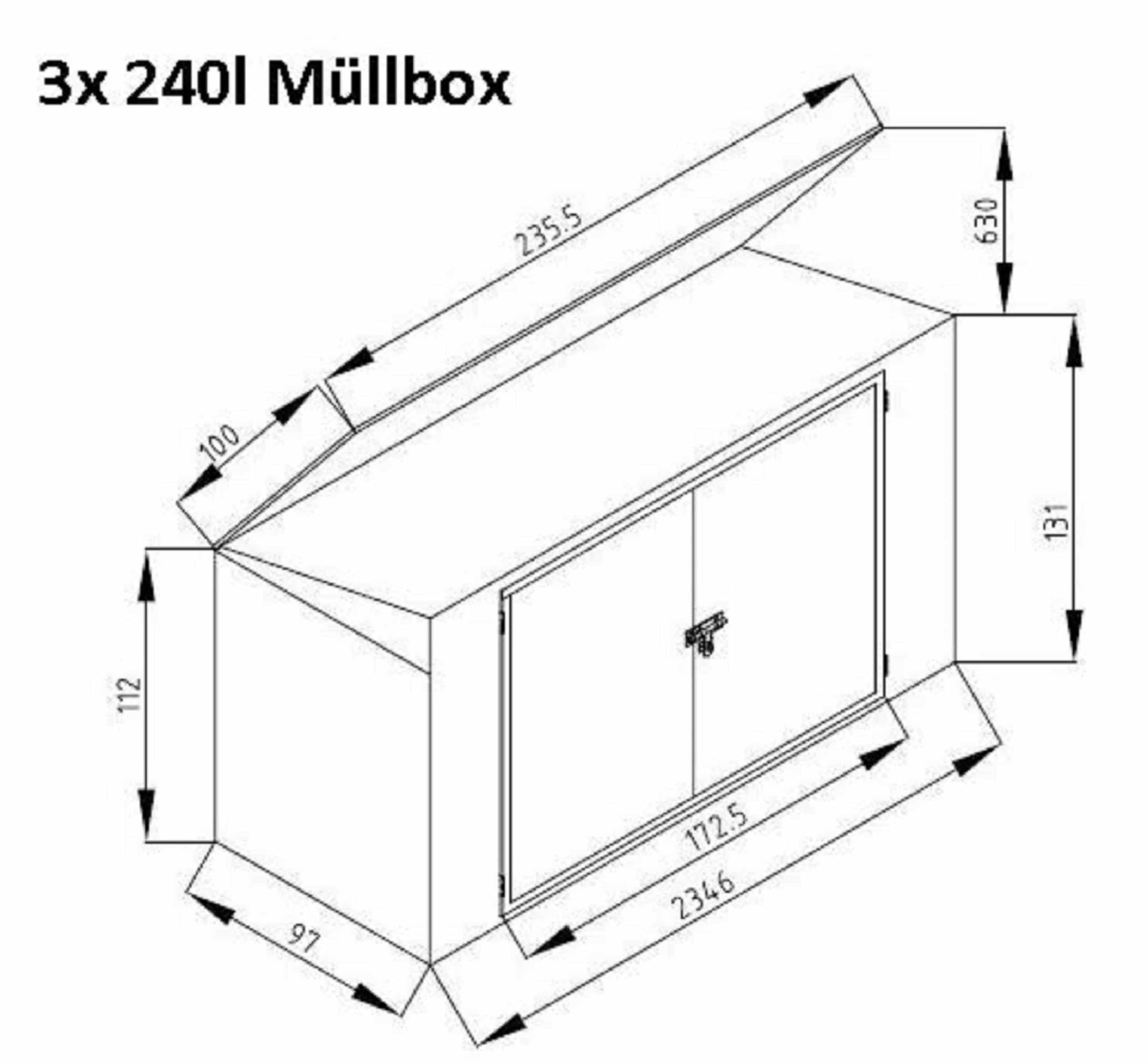 Westmann Containerombouw - Afvalbak kliko ombouw voor 3 containers