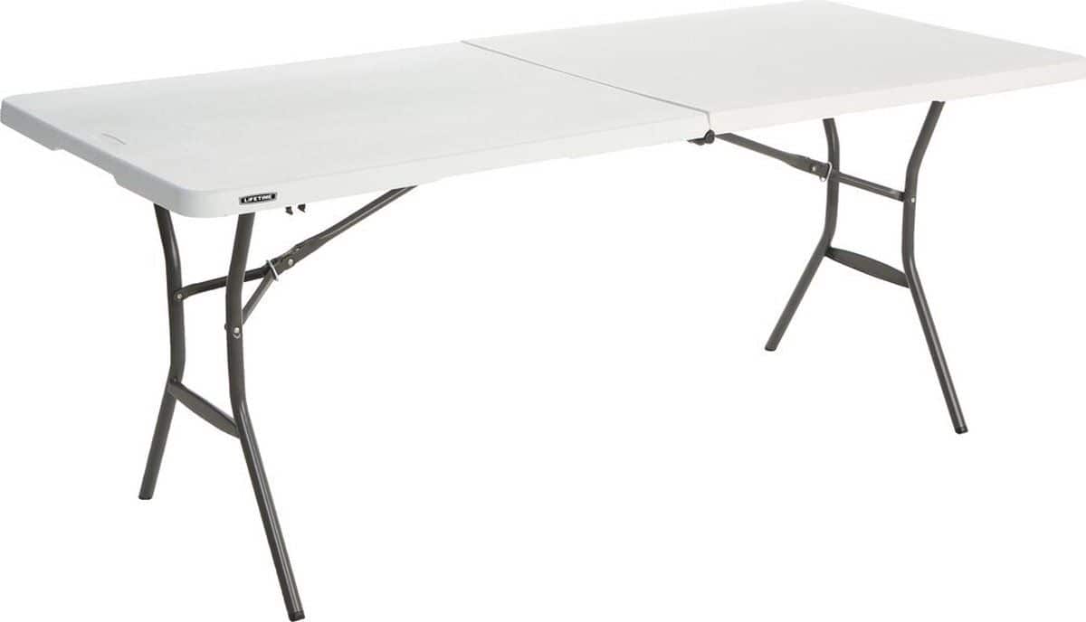 Lifetime® Kunststof Tafel Opvouwbaar - Campingtafel Light Commercial - 182x76x74cm - Wit