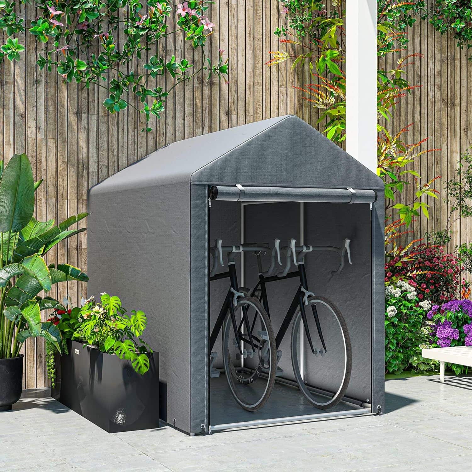 4goodz Opslagtent voor fietsten of gereedschap Weersbestendig 1,2x1,8x1,6 mtr