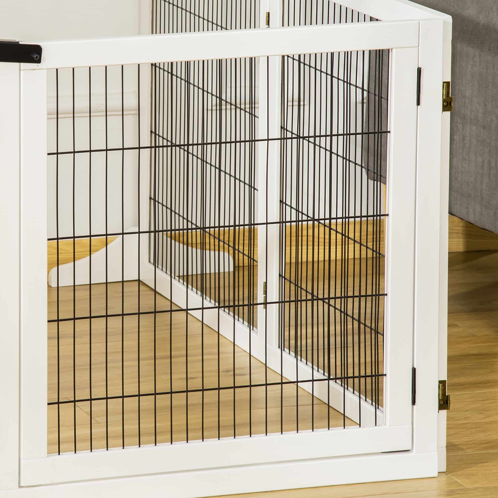 Veiligheidshek voor Huisdieren - Opvouwbaar - 432 x 36 x 70 cm - Dennenhout - Wit Veiligheidshek voor Huisdieren - Opvouwbaar - 432 x 36 x 70 cm - Dennenhout - Wit