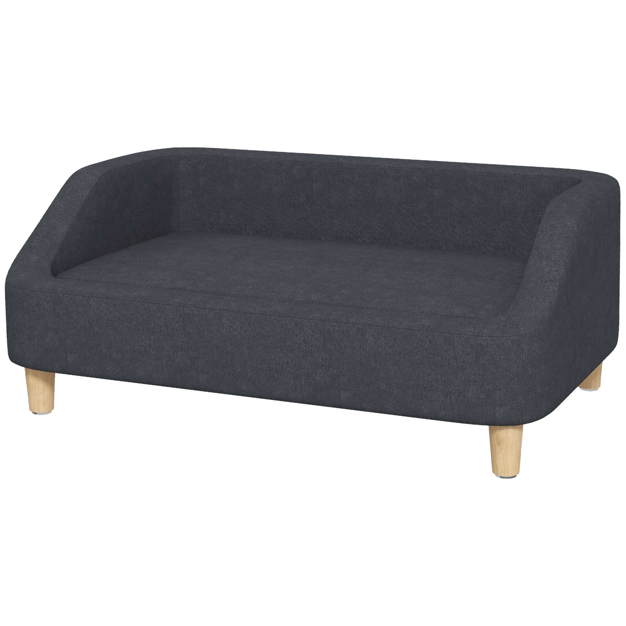 Katten- en Hondenbank met houten Poten 95 x 63 x 39 cm - Donkergrijs