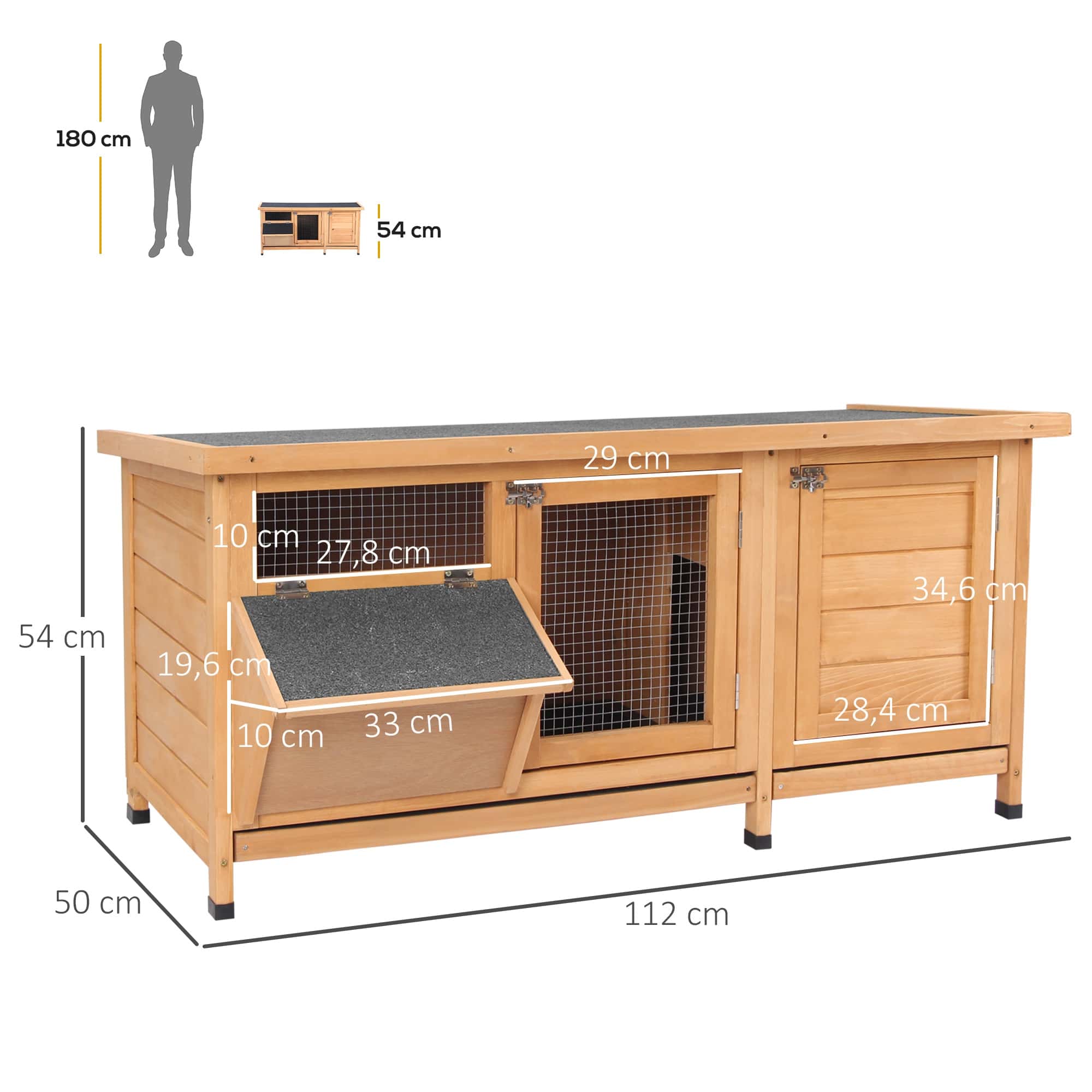 4goodz Comfortabel Konijnenhok voor Binnen en Buiten 4goodz Comfortabel Konijnenhok voor Binnen en Buiten