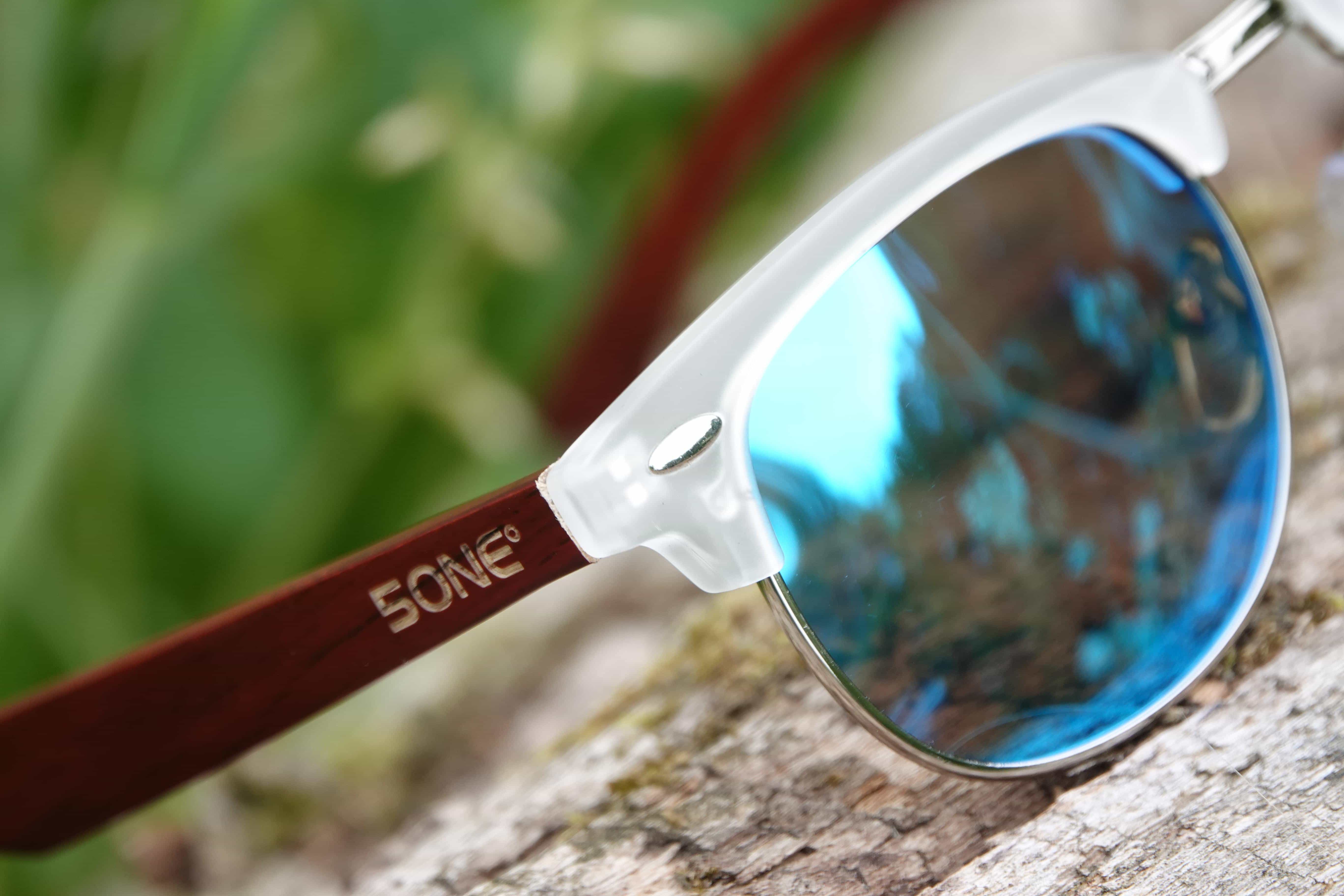 5one® Capri Blue - blauwe lens - transparant frame - clubmastermodel