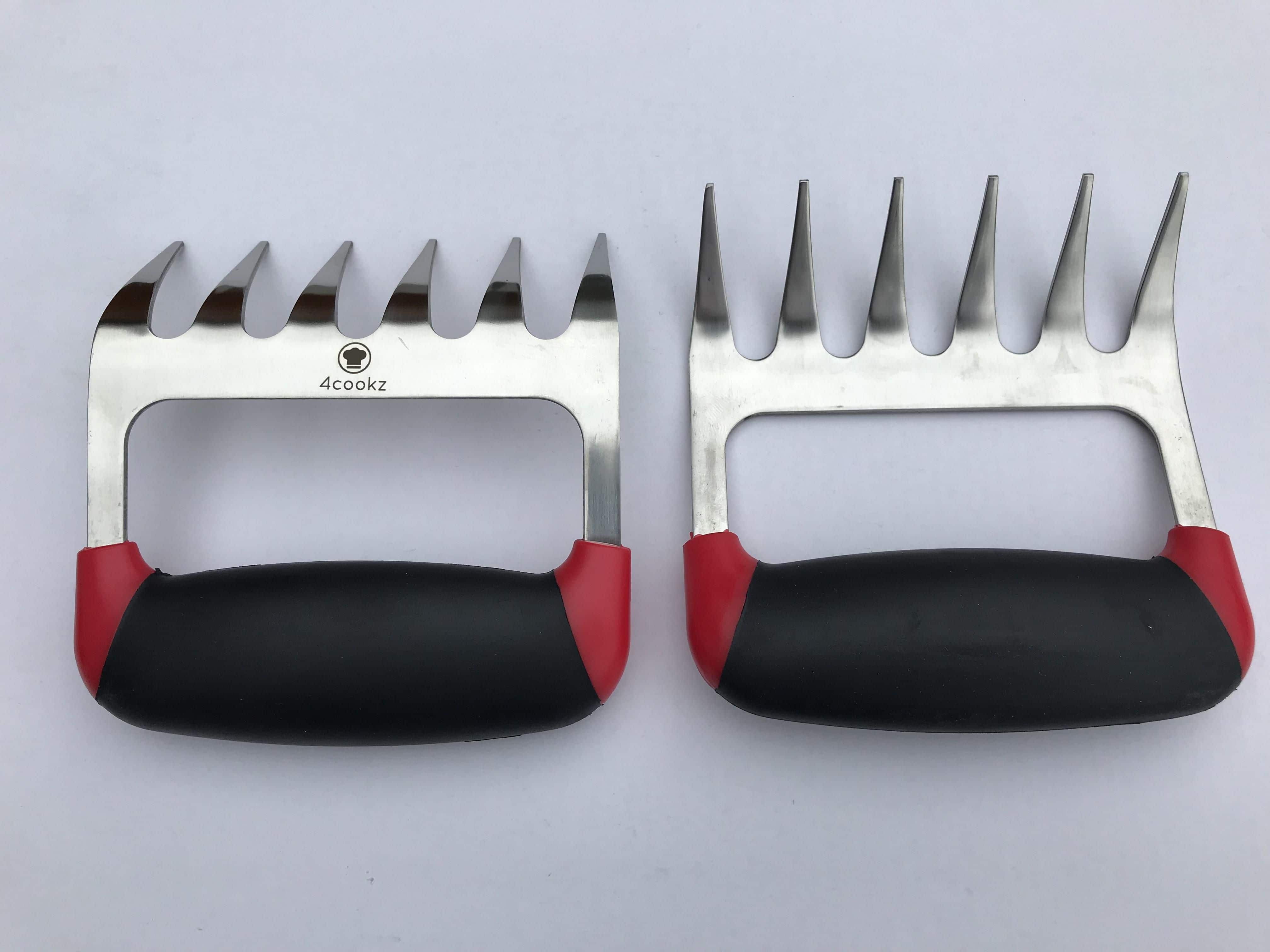 4cookz® 2 stuks Vleesklauwen RVS met Siliconen Handgreep voor Pulled pork -Meat Claws | BBQ gereedschap | Bear Paws | Barbeque Accesoires | Pulled Pork Klauwen 4cookz® 2 stuks Vleesklauwen RVS met Siliconen Handgreep voor Pulled pork -Meat Claws | BBQ gereedschap | Bear Paws | Barbeque Accesoires | Pulled Pork Klauwen