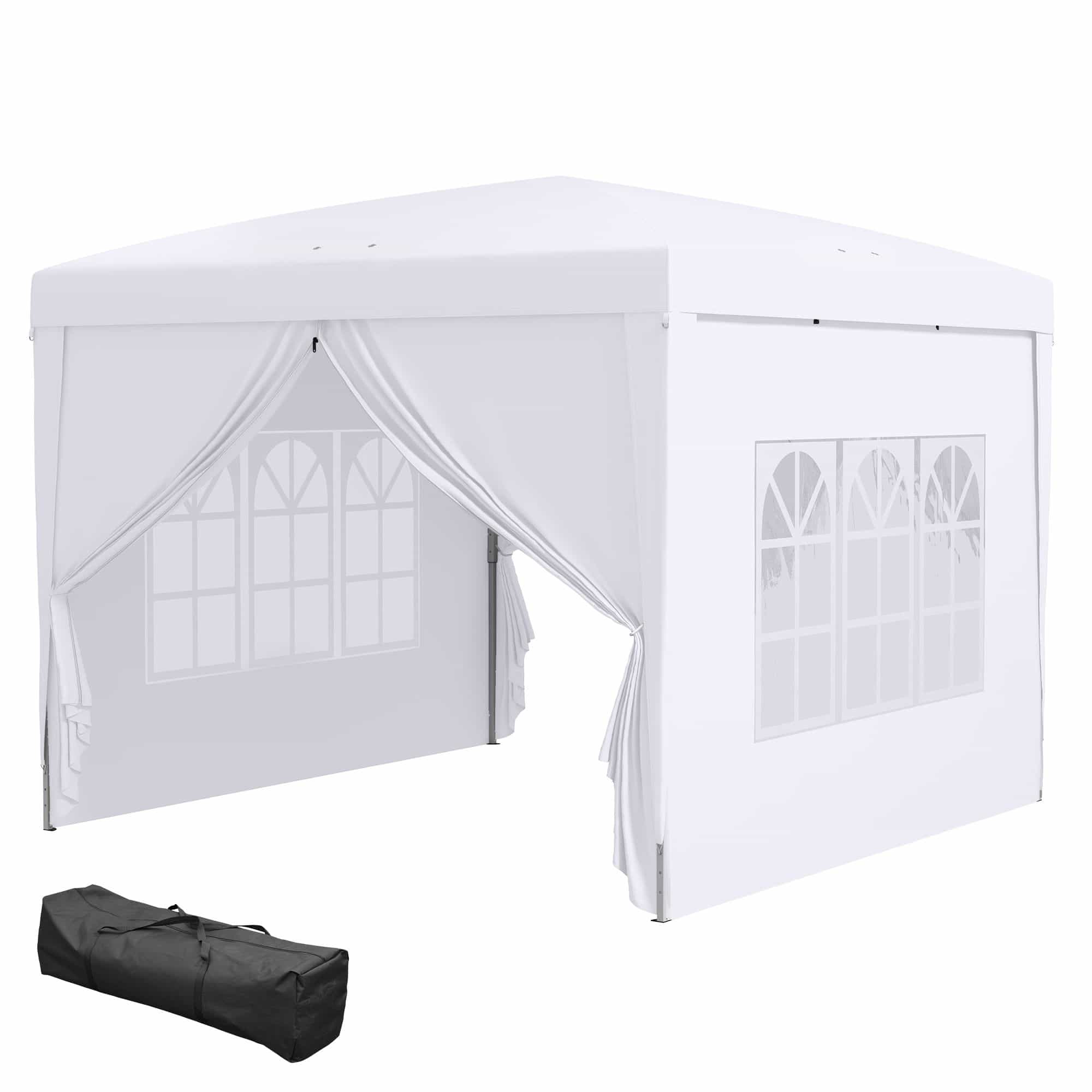 4goodz Partytent 3x3 m - Opvouwbaar met 4 Zijwanden - Wit