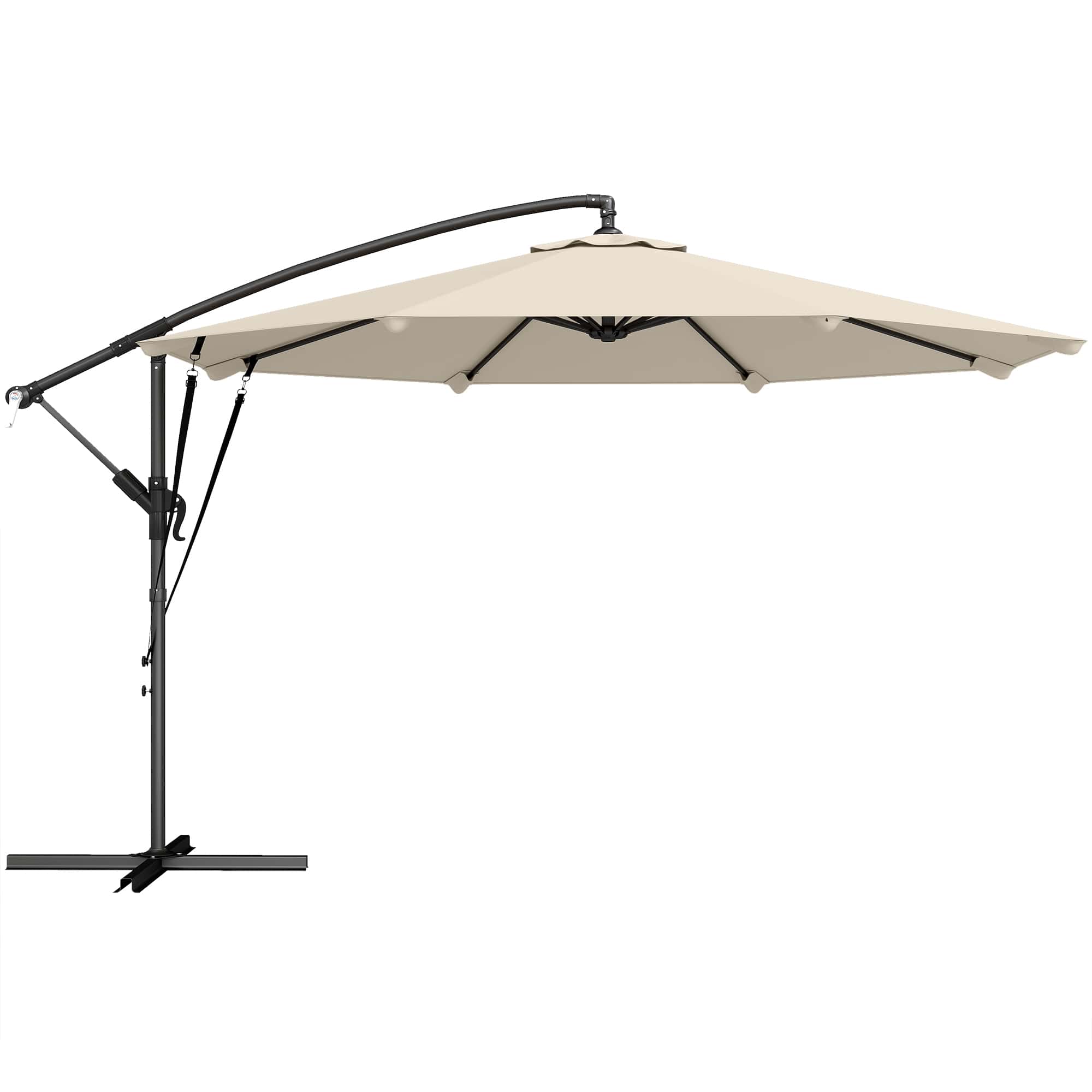 4goodz Zweefparasol met Draaimechanisme 300 cm - Creme