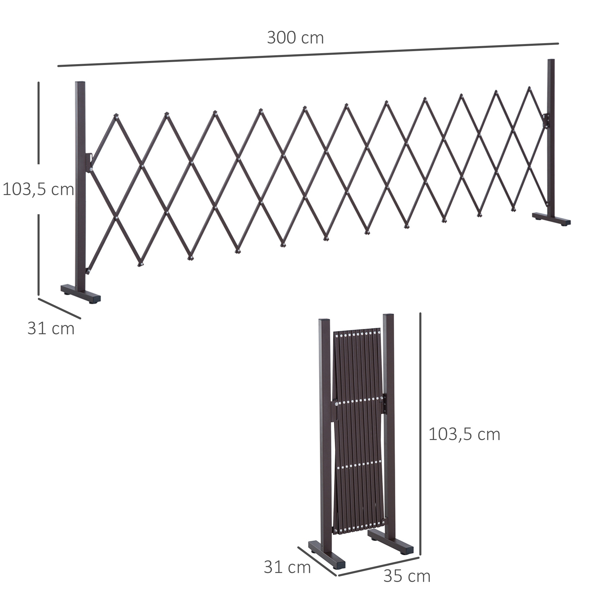 4goodz flexibel Hekwerk Uitrekbaar van 52 - 405 cm - aluminium
