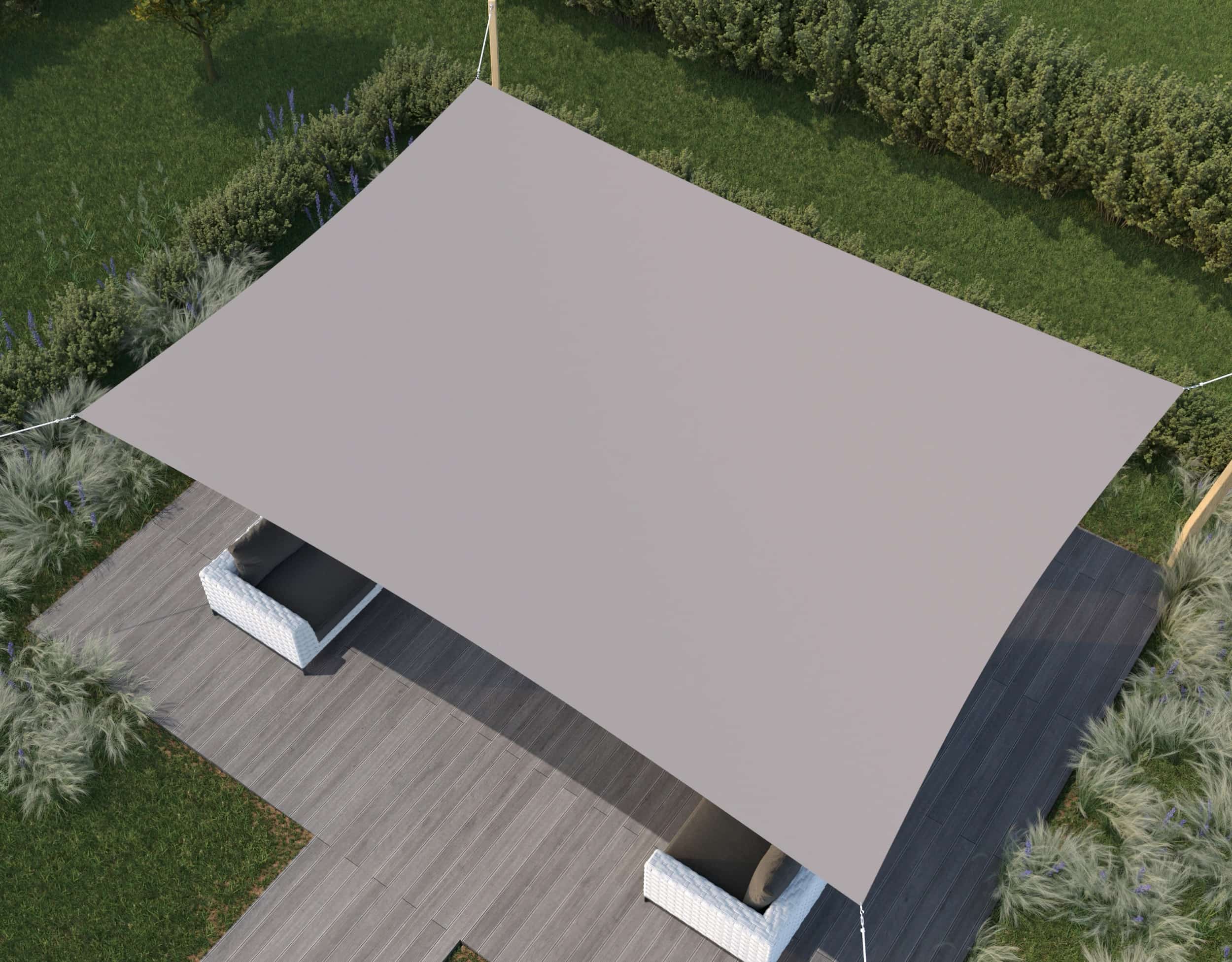 hanSe® Schaduwdoek Rechthoek Waterdoorlatend 5x7 m Zonnedoek Taupe