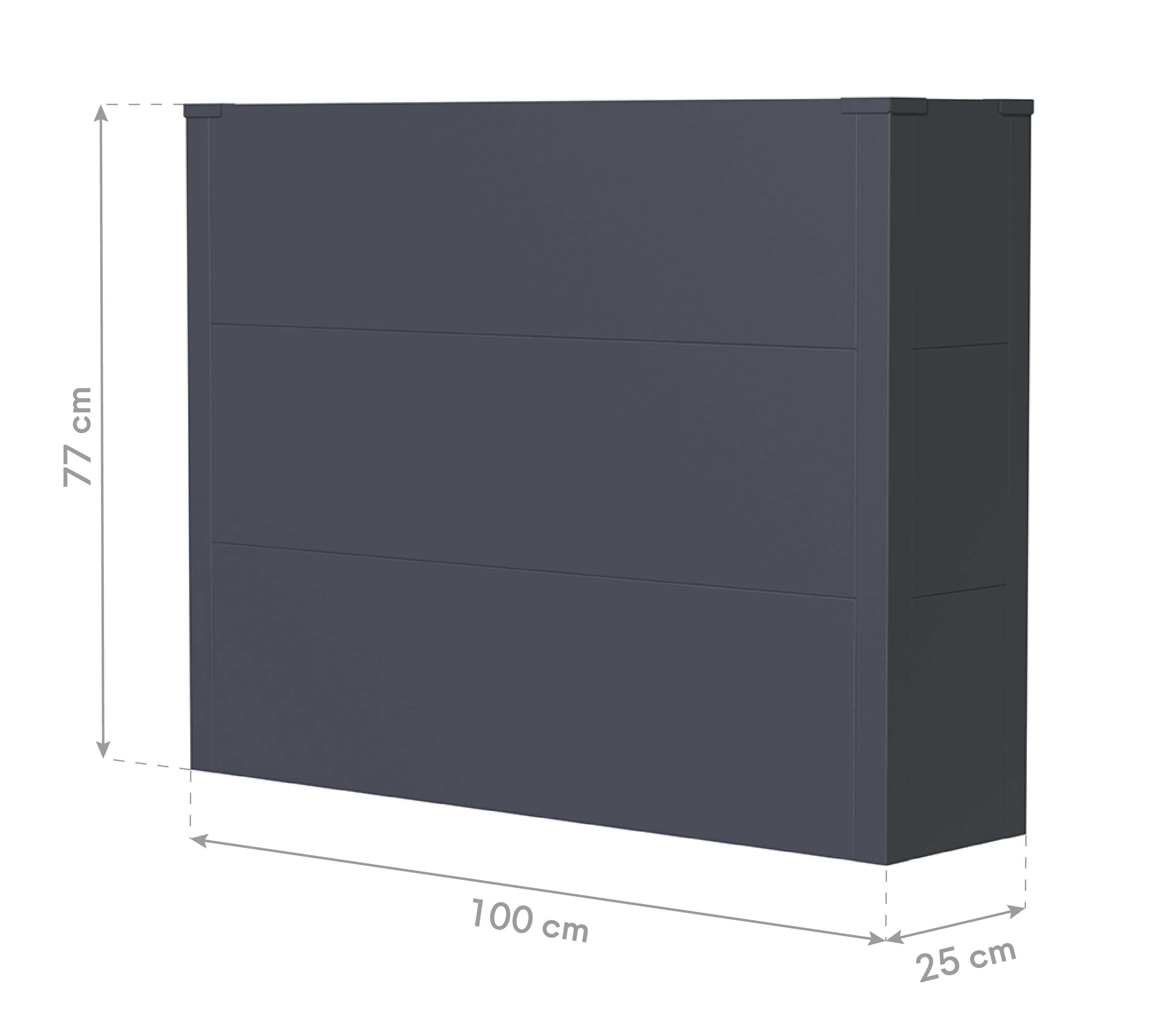 Westmann Talus XL - Metalen Plantenbak met bodem 100x25x77 cm - Antraciet