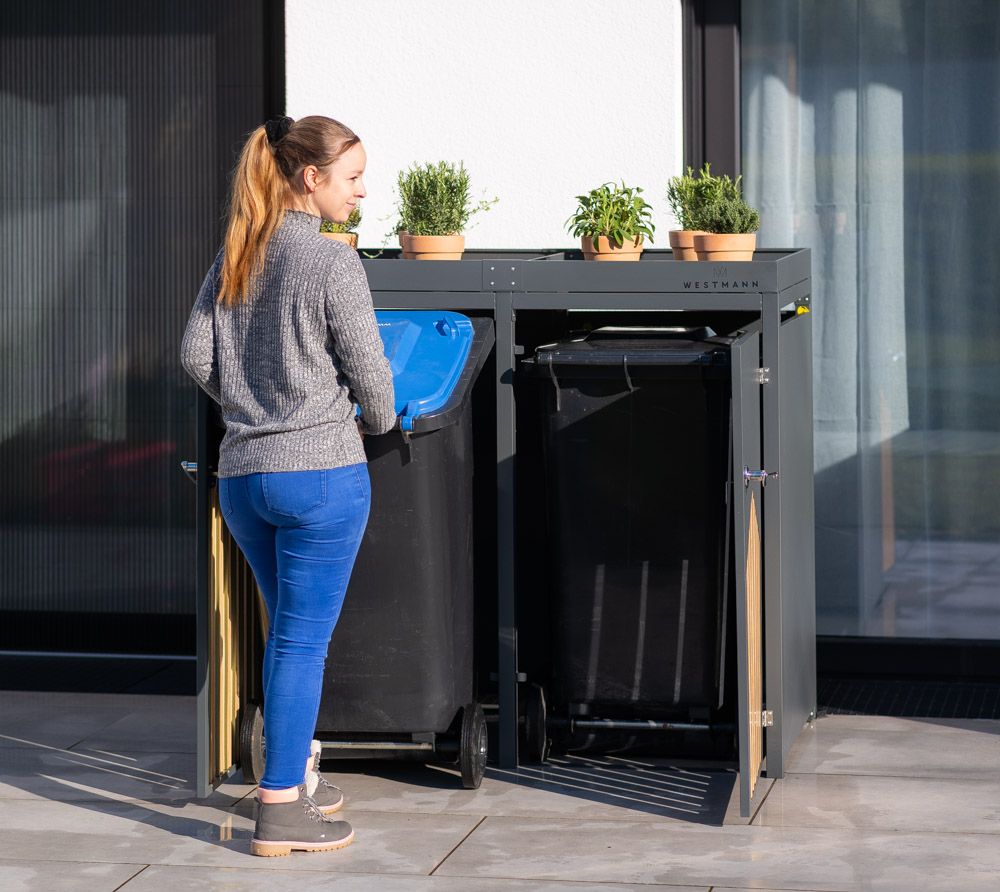 Westmann Containerombouw 2x240 ltr - Afneembare Plantenbak - Houtlook