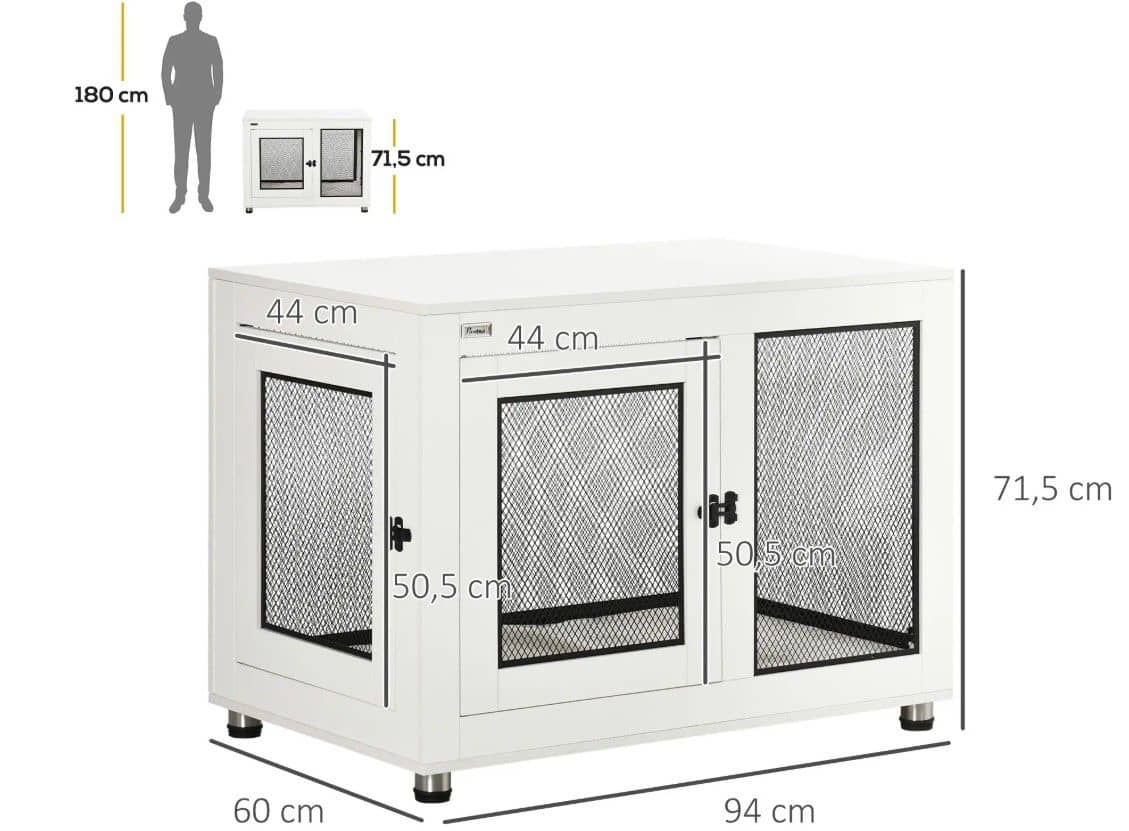 Hondenbench hondenhok - kennel voor in de woonkamer - wit Hondenbench hondenhok - kennel voor in de woonkamer - wit