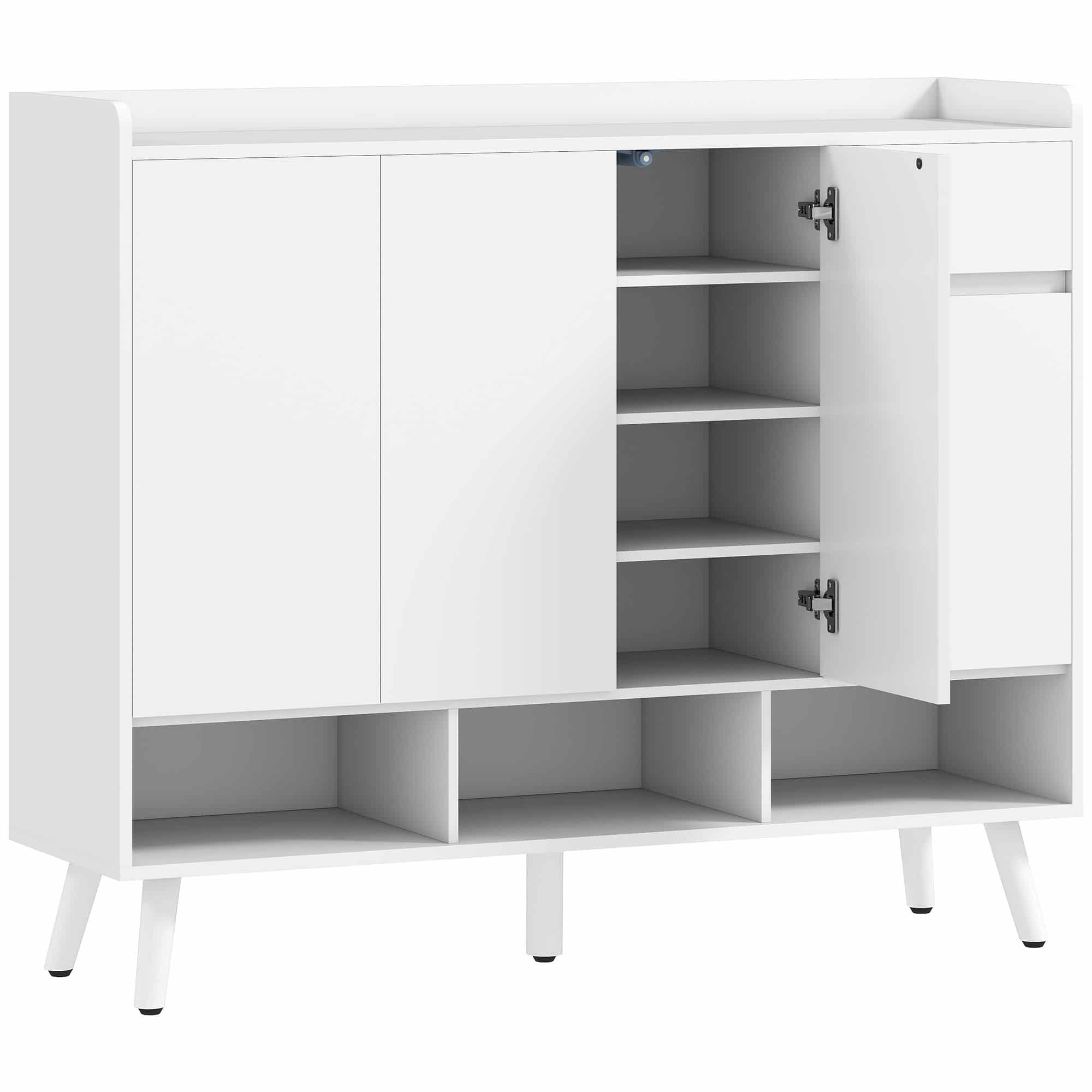 4goodz XXL Schoenenkast met 3 deuren - verstelbare planken - Wit