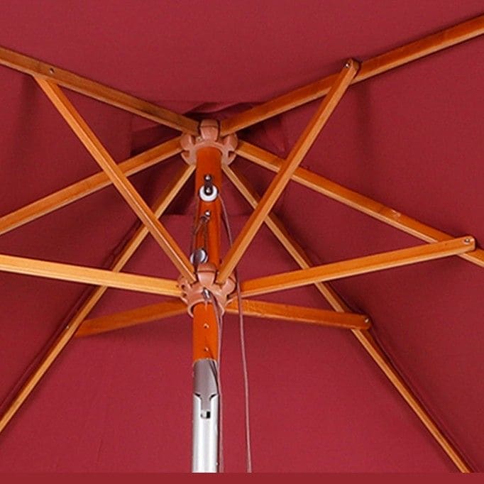 4goodz 3-Delig Kantelbare Parasol Hout Rechthoekig 200x150x230 cm - Wijnrood