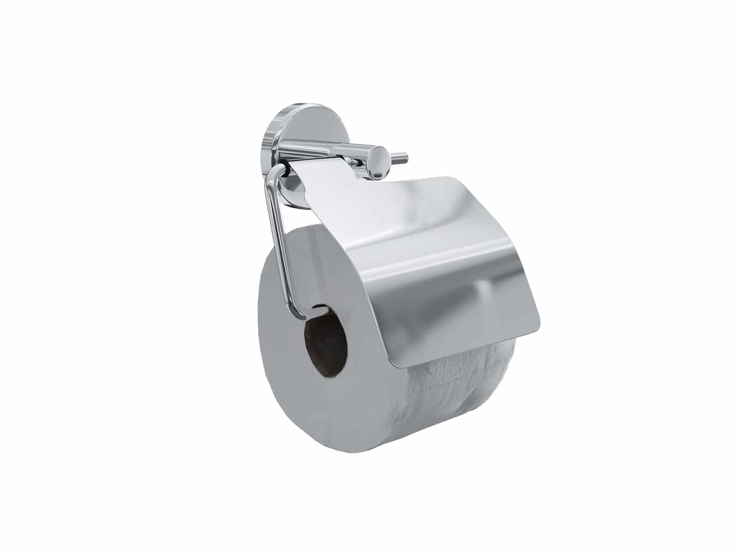 4bathroomz® Oslo Toiletrolhouder met Klep - WC rolhouder - Chroom
