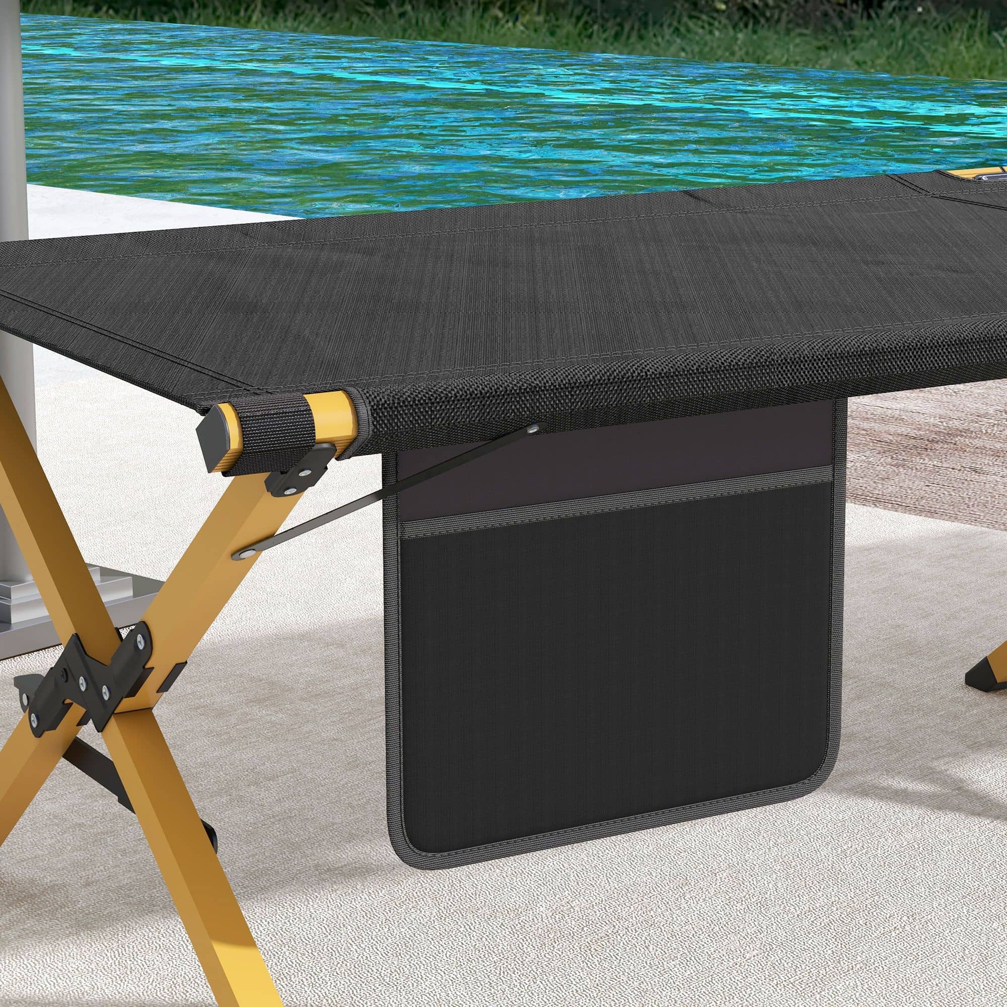 Veldbed Stretcher inklapbaar - Aluminium - 196x64x45 cm - Max 200 kg - Zwart