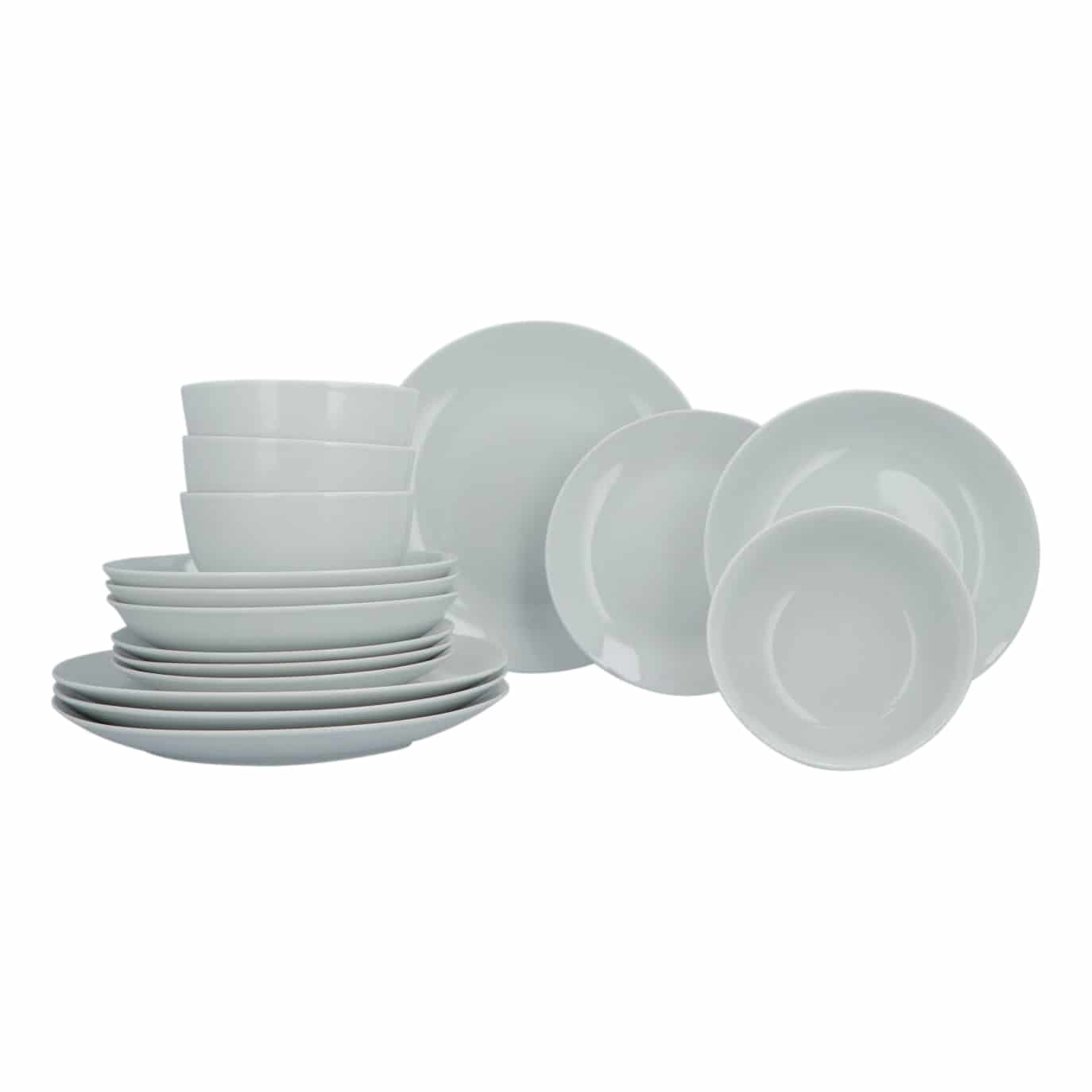 Luzzo® Base Serviesset 4-persoons met Pastabord - 16 delig - Wit