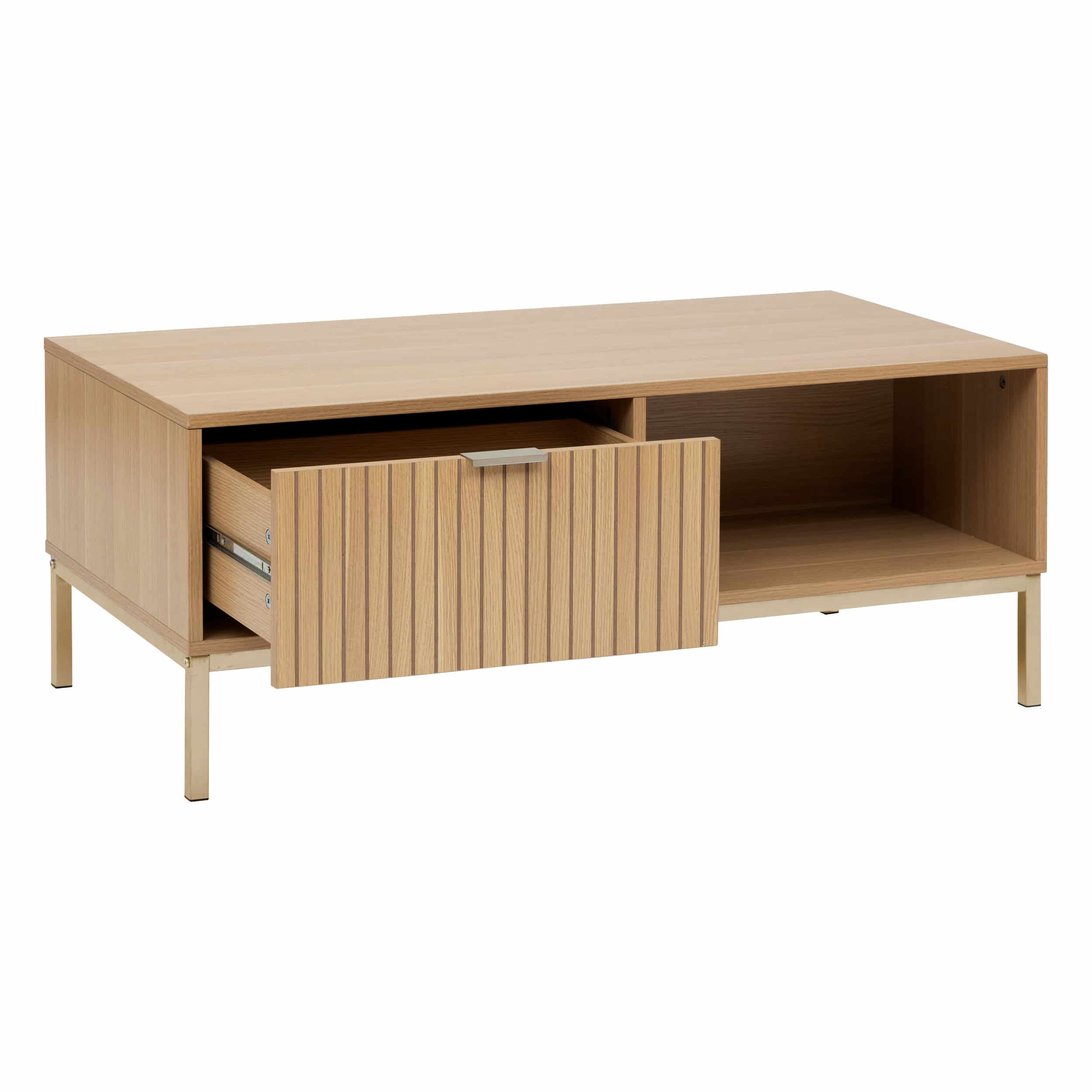 Koffietafel Salontafel Tasso - Houten salontafel met panelen - 50x100x40 cm