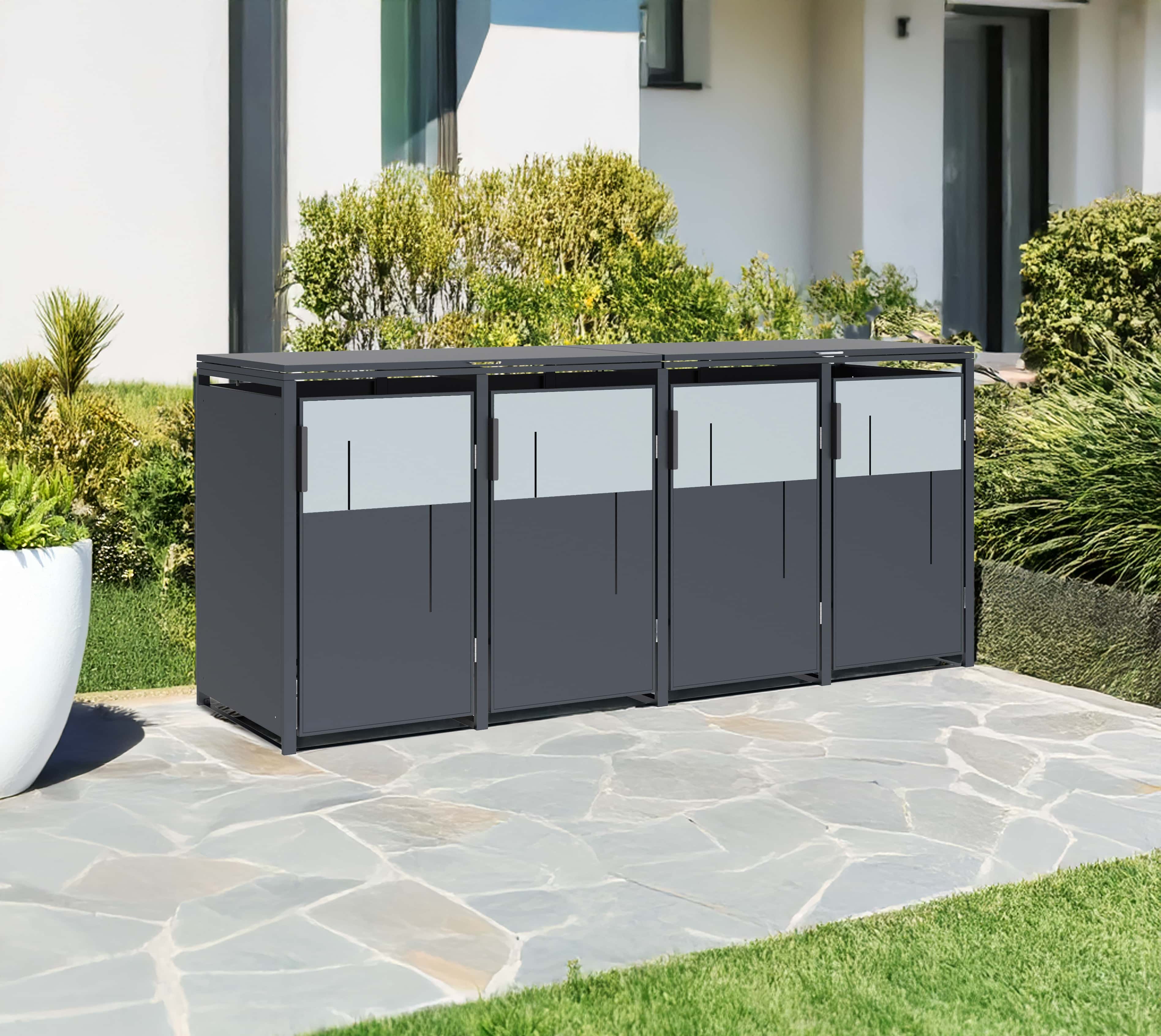 Westmann Tonus-4 Metalen Containerombouw voor 4 kliko's - Grijs