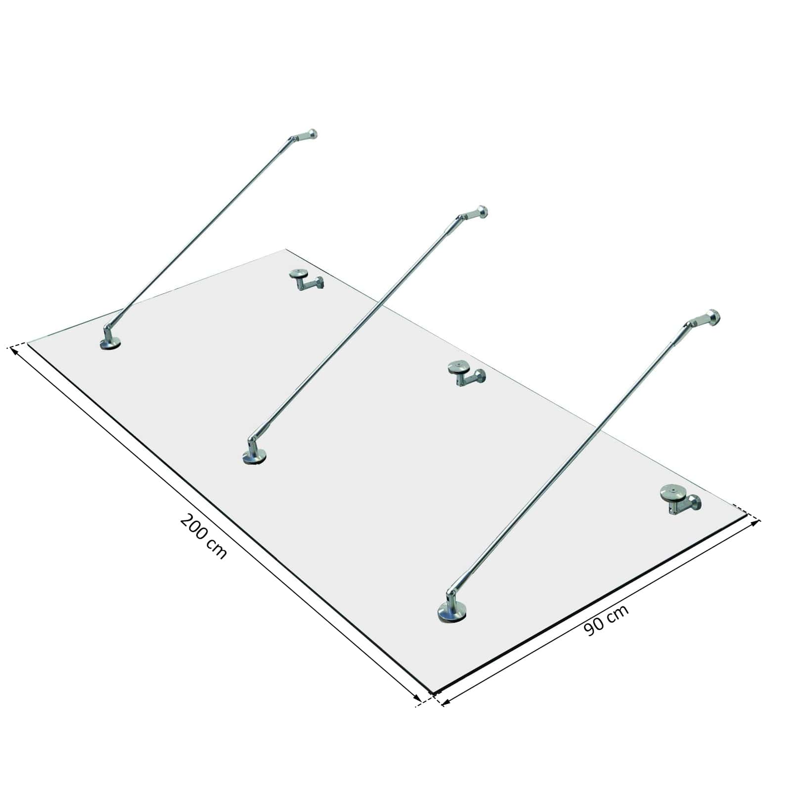 4goodz Glazen Deurluifel Gehard Glas met RVS - 200X90 cm