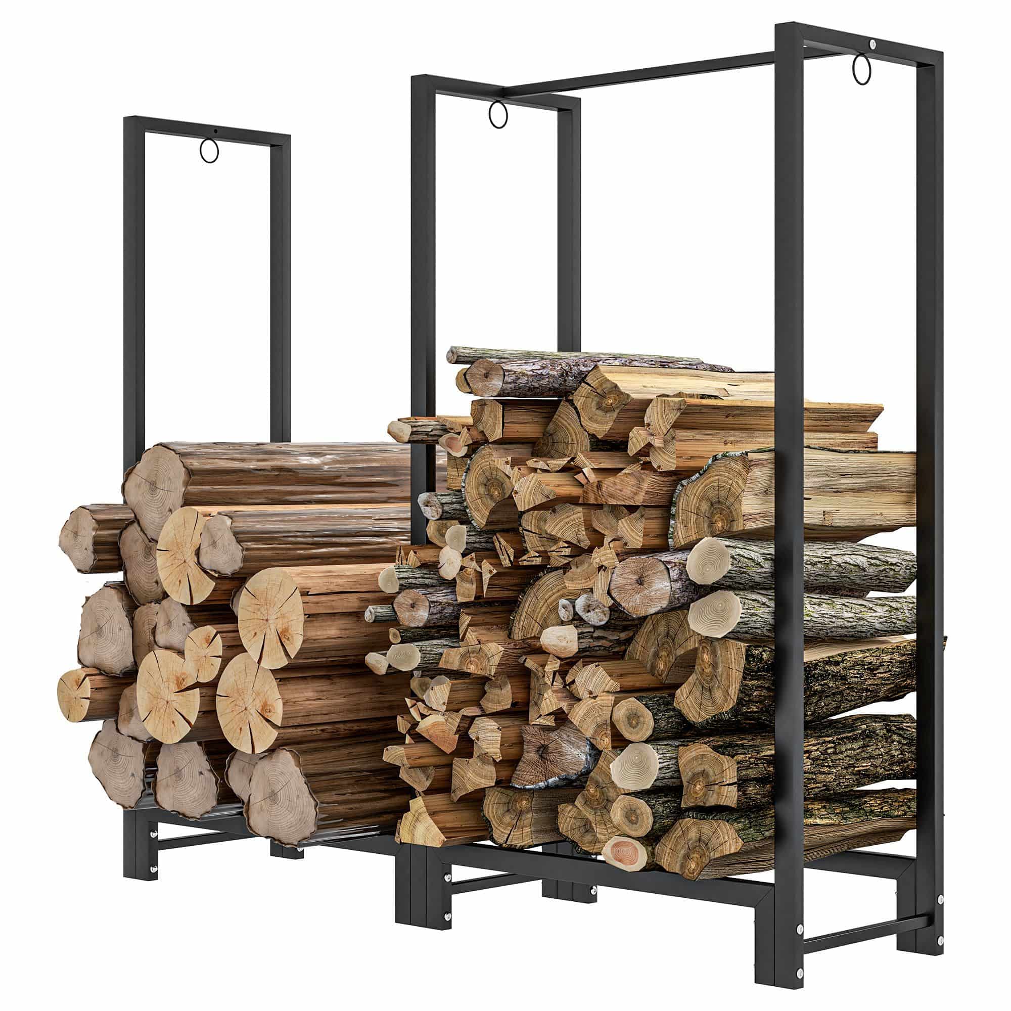 4goodz Outsunny Haardhoutrek 123 cm Tot 200 kg - Staal - Zwart