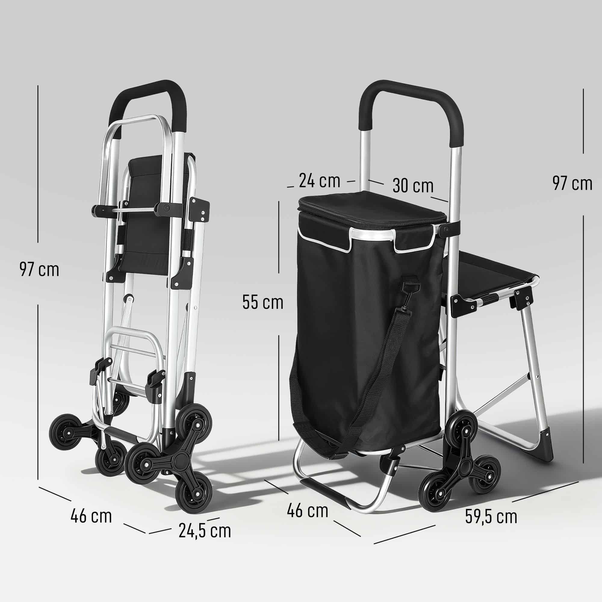 4goodz boodschappenkar - trolley 40 liter - Zwart 4goodz boodschappenkar - trolley 40 liter - Zwart