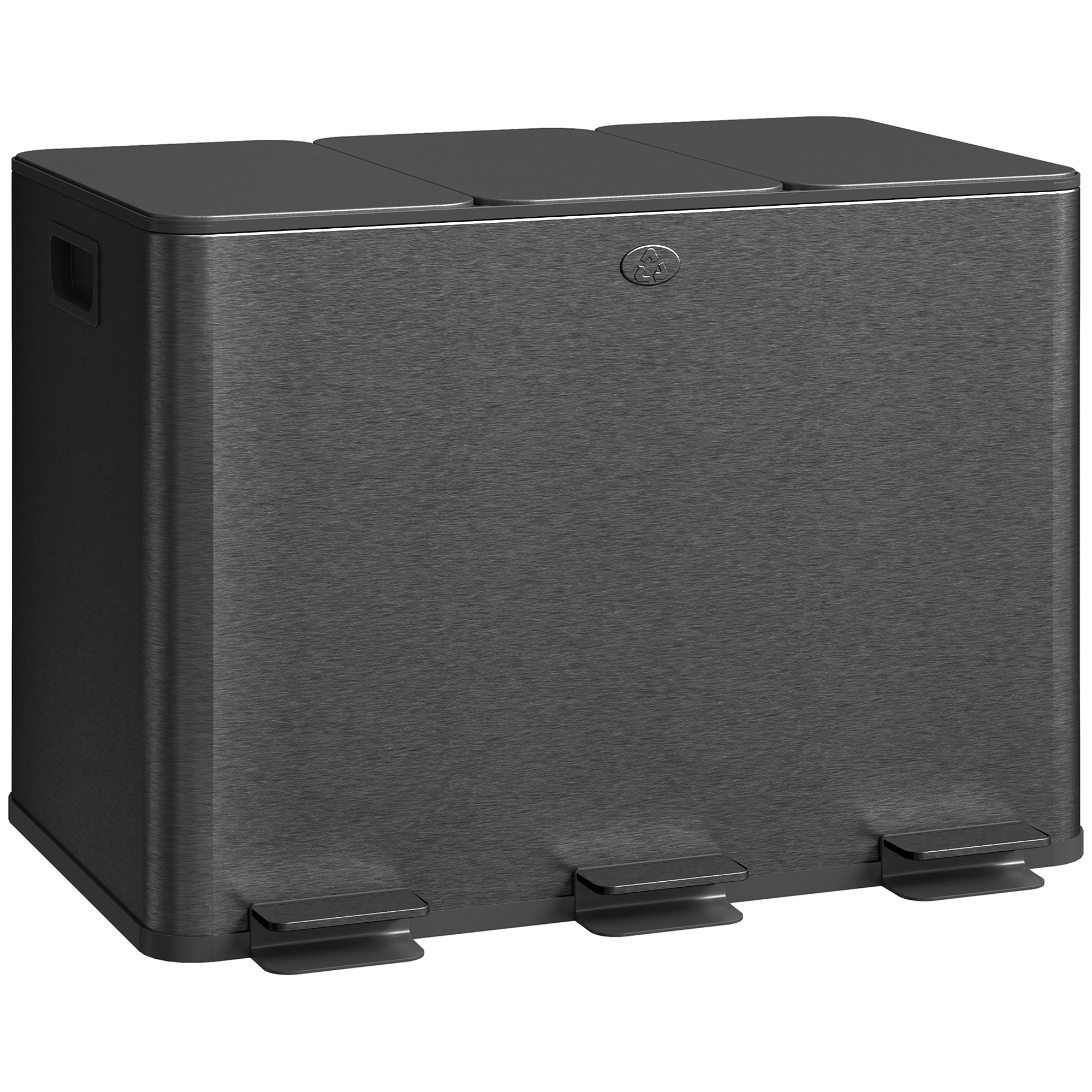 Prullenbak Afvalscheiding 3 x 20L - Geurfilter - Soft-Close - Binnen emmers uitneembaar - Zwart