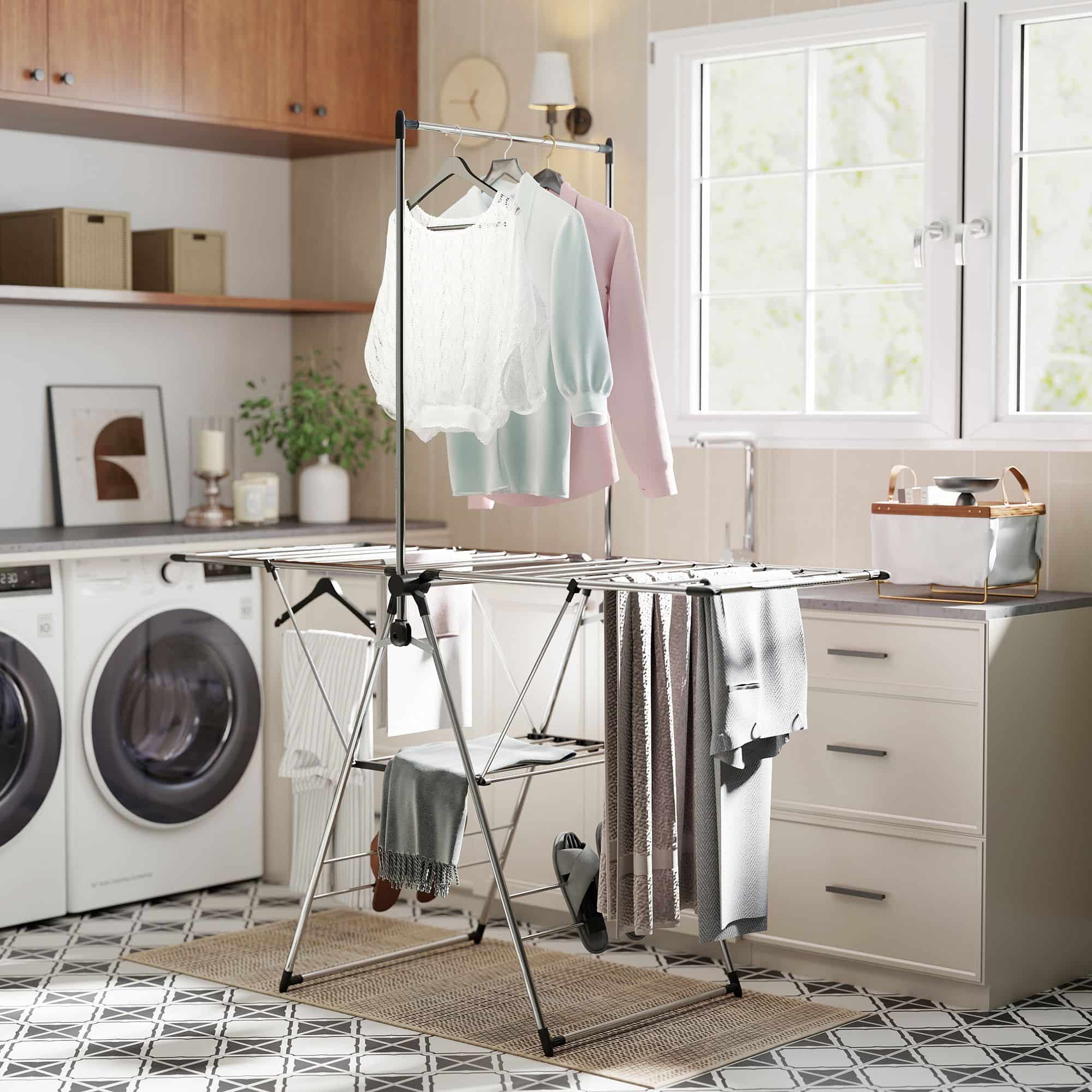 4goodz Opvouwbaar Wasrek met verstelbare zijdelen en schoenhouders