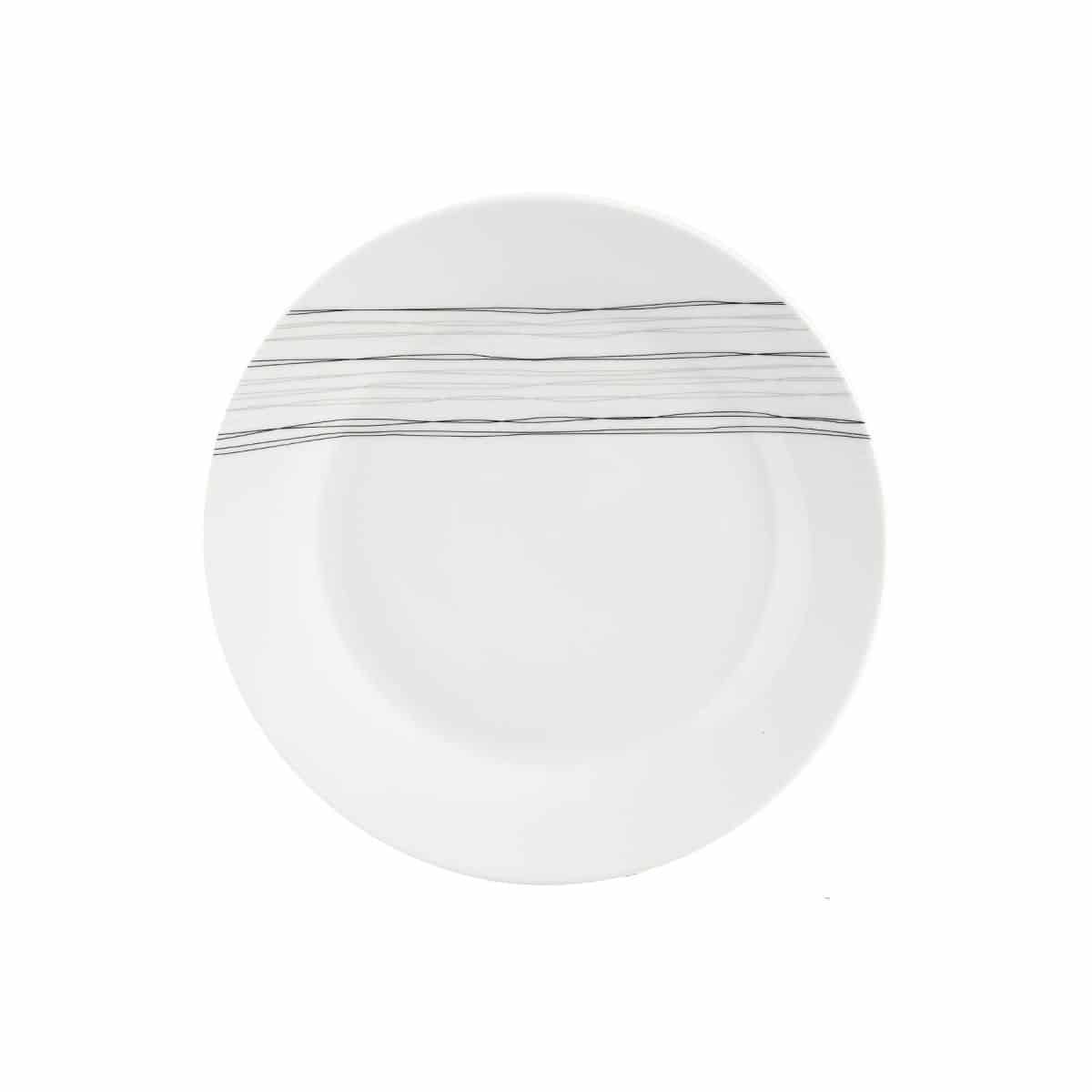 Porseleinen Serviesset strepen - 6 persoons 18-delig - Wit/Zwart Porseleinen Serviesset strepen - 6 persoons 18-delig - Wit/Zwart