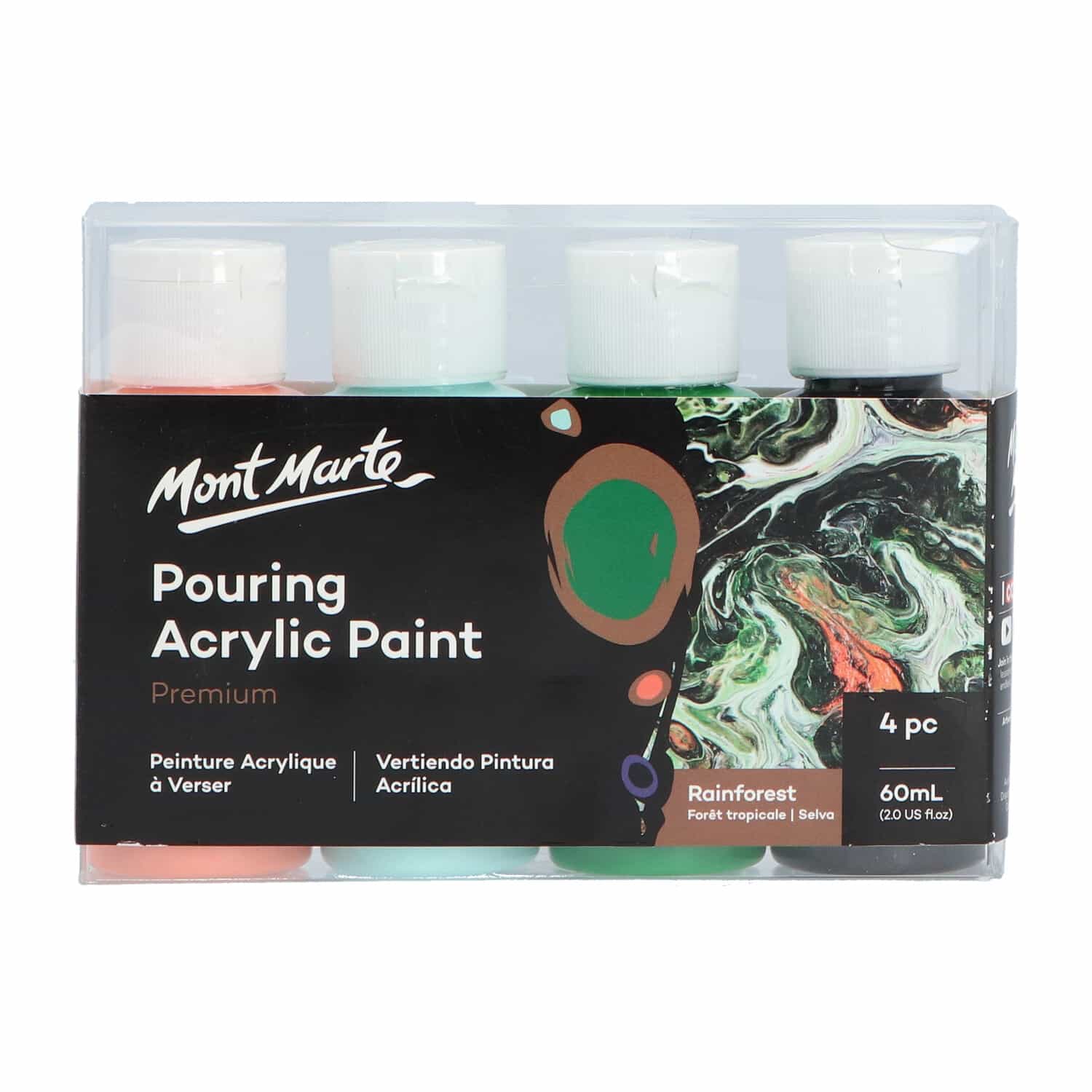 Mont Marte® Pouring Paint Rainforest - 4 potjes pouringverf a 60 ml