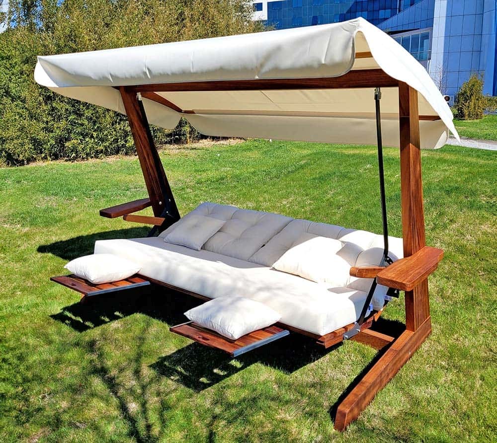 Westmann 4-persoons Houten Verandaschommel Luna 2600 - Creme Westmann 4-persoons Houten Verandaschommel Luna 2600 - Creme