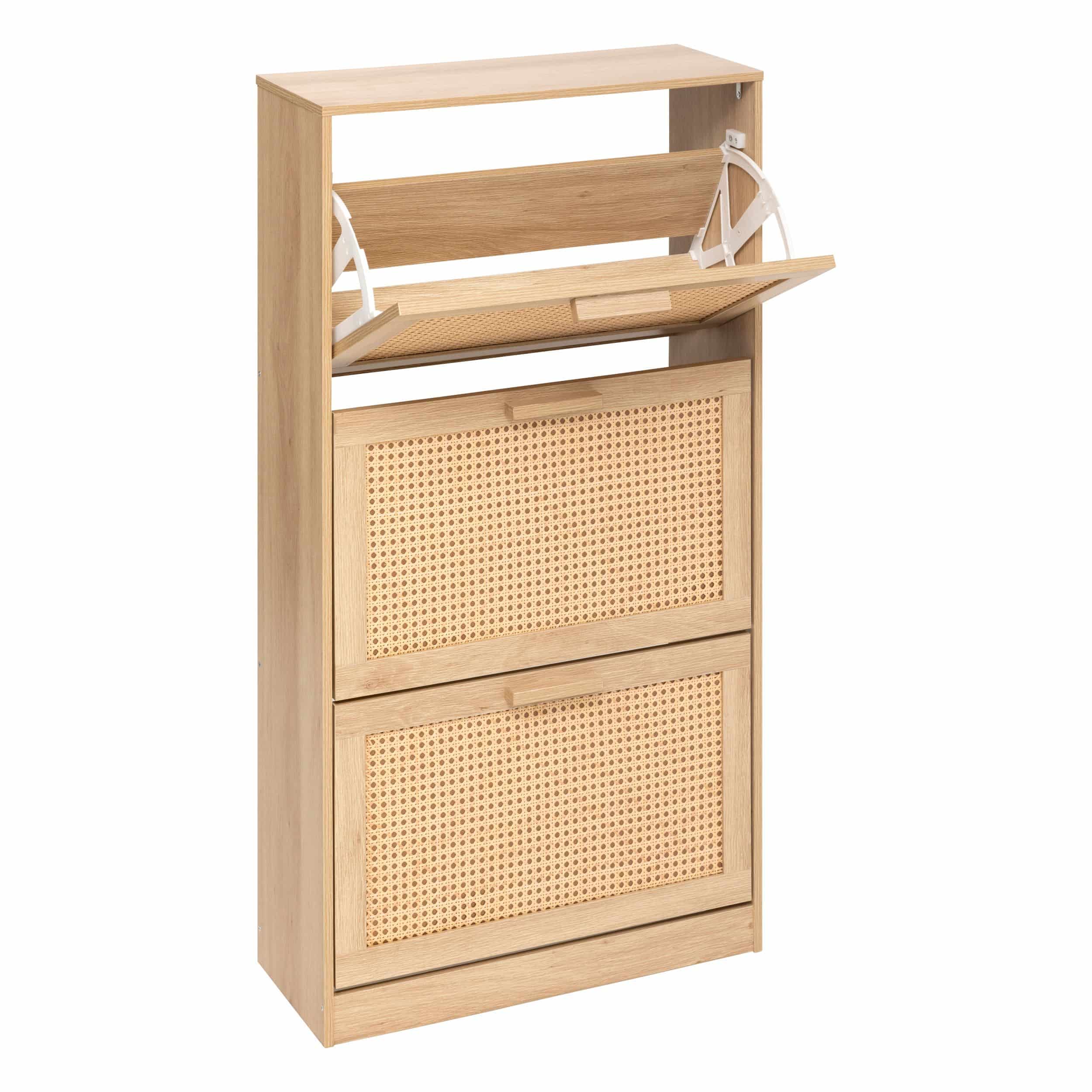 4goodz Schoenenkast Ubud - 24x60x113 cm - 3 lades voor 12 paar - Bruin 4goodz Schoenenkast Ubud - 24x60x113 cm - 3 lades voor 12 paar - Bruin