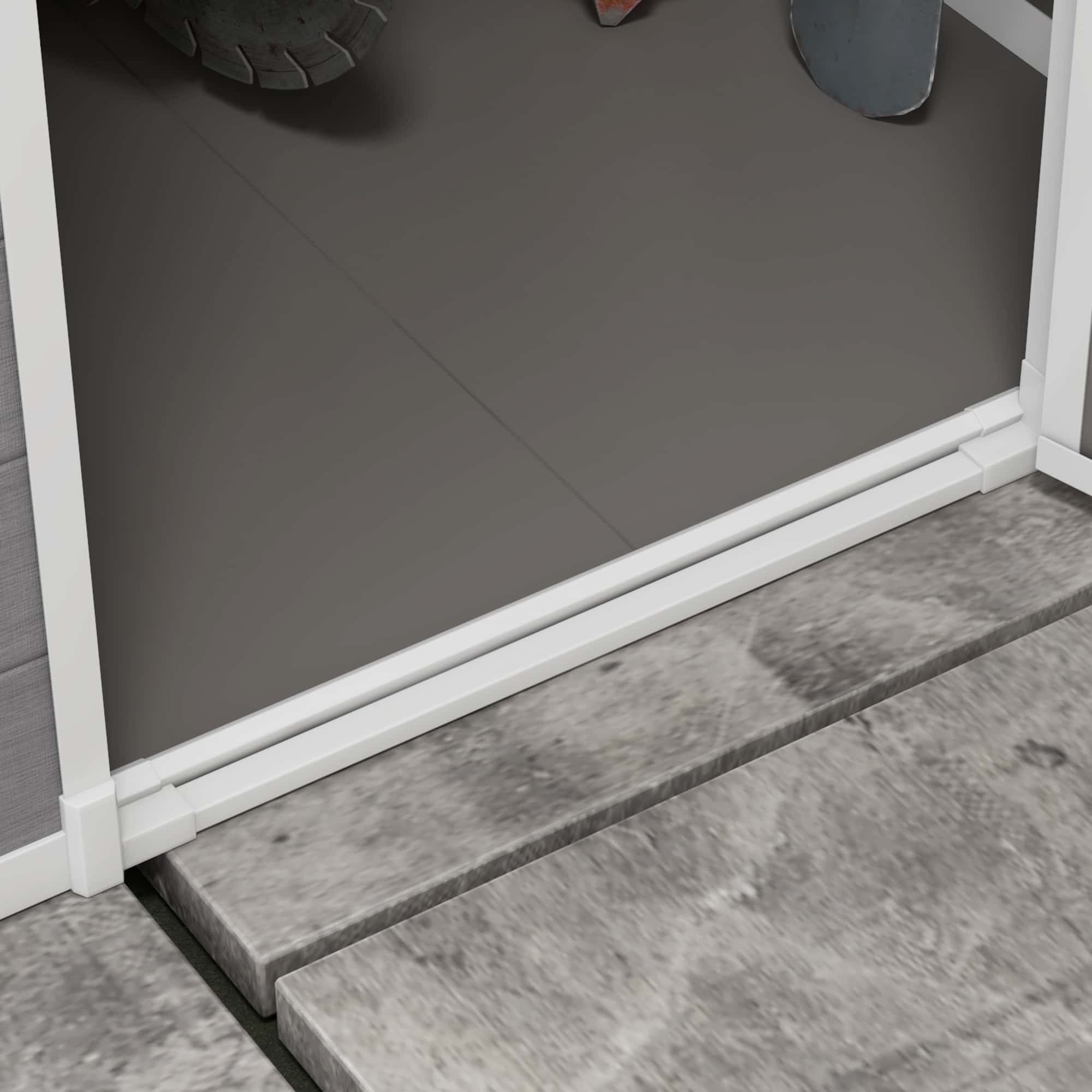 4goodz Aluminium Aanbouw Tuinschuur - 122x149x192/177 cm - Grijs/Wit