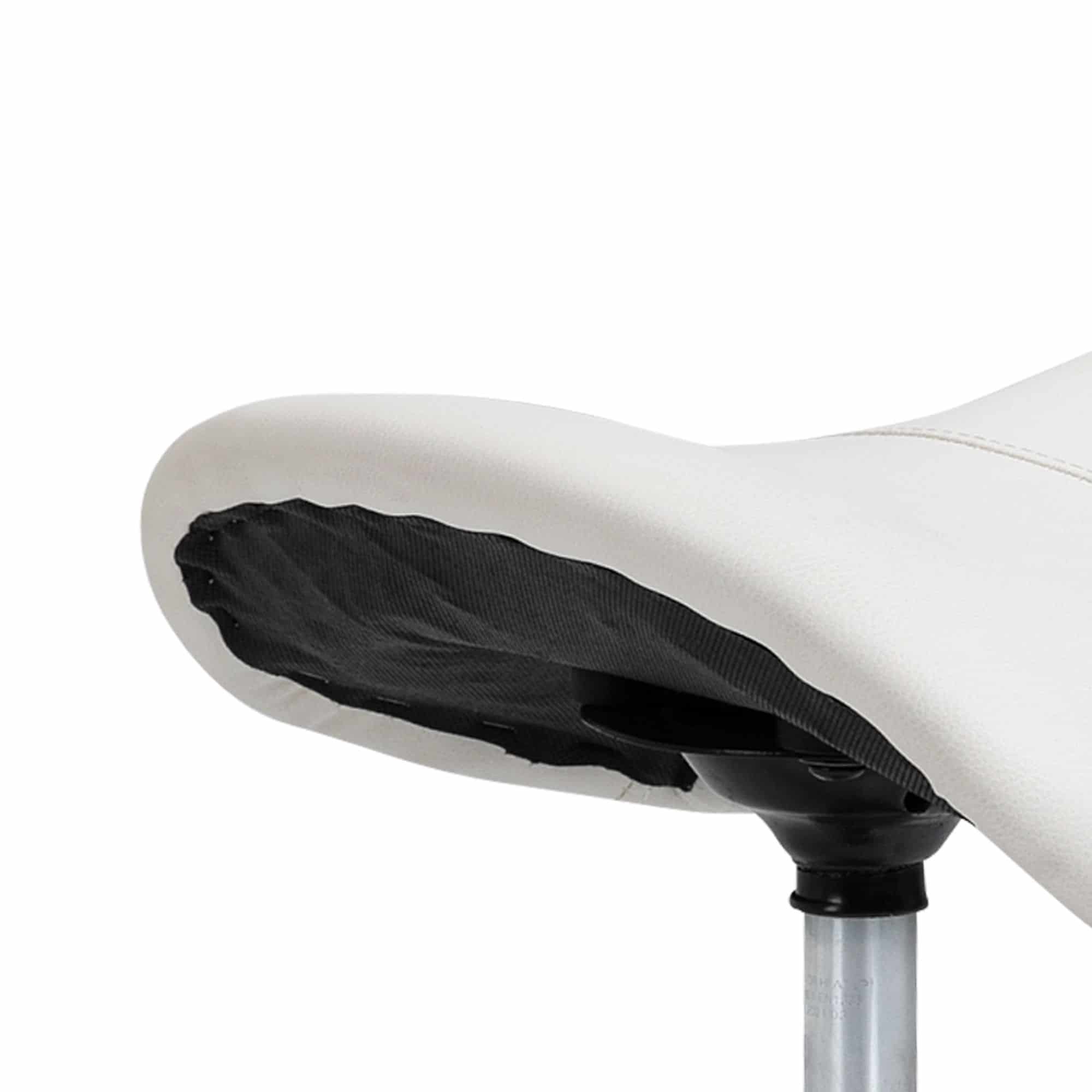 Ergonomische Zadelkruk Kunstleer Amazonekruk in Hoogte Verstelbaar 49-61 cm - Wit