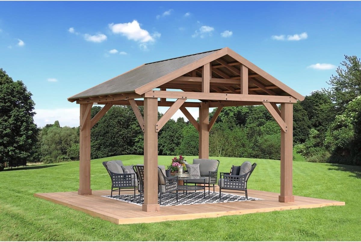 Westmann Houten paviljoen Yukon 1412 - 366x427x330 cm - Bruin