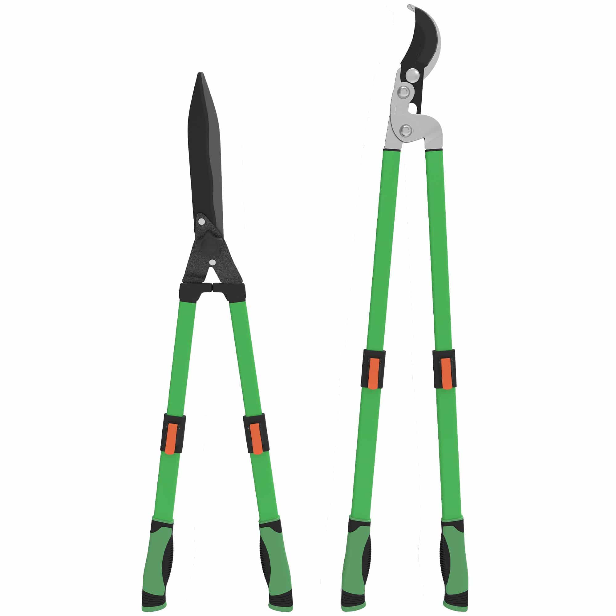 Heggenschaar Set 2-delig - Bladlengte 90 cm - Uitschuifbare Handgreep