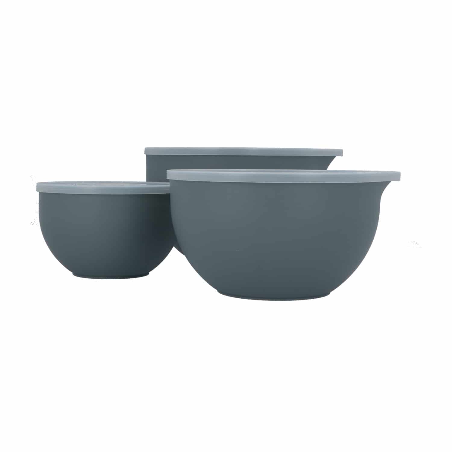 4goodz Mengkom met Schenktuit en Deksel set van 3 Stuks - Wit - 1,2,3L
