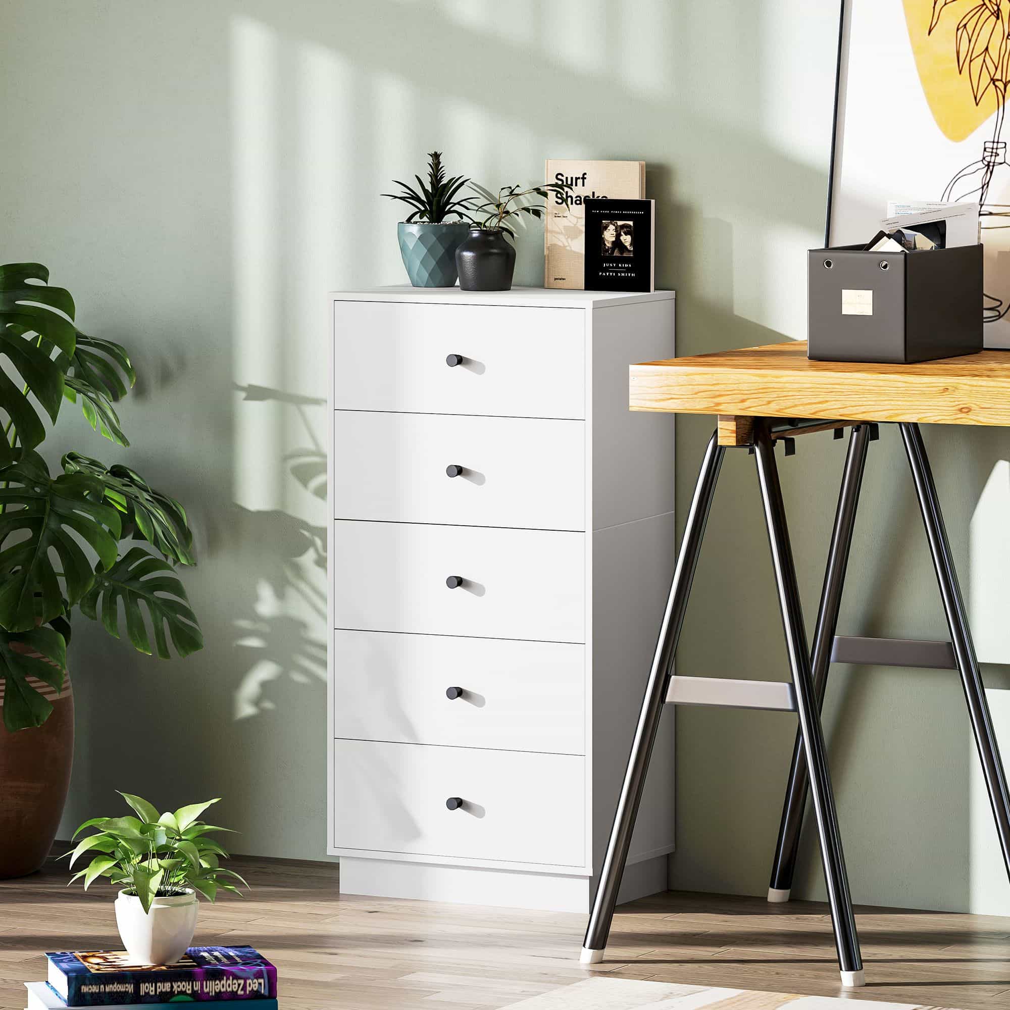 4goodz Ladenkast met 5 Laden 29 47 x 95 cm - Wit