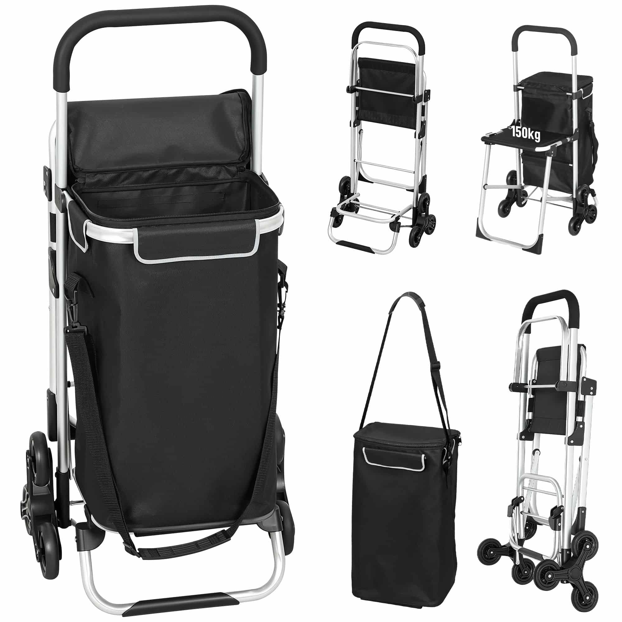 4goodz boodschappenkar - trolley 40 liter - Zwart 4goodz boodschappenkar - trolley 40 liter - Zwart