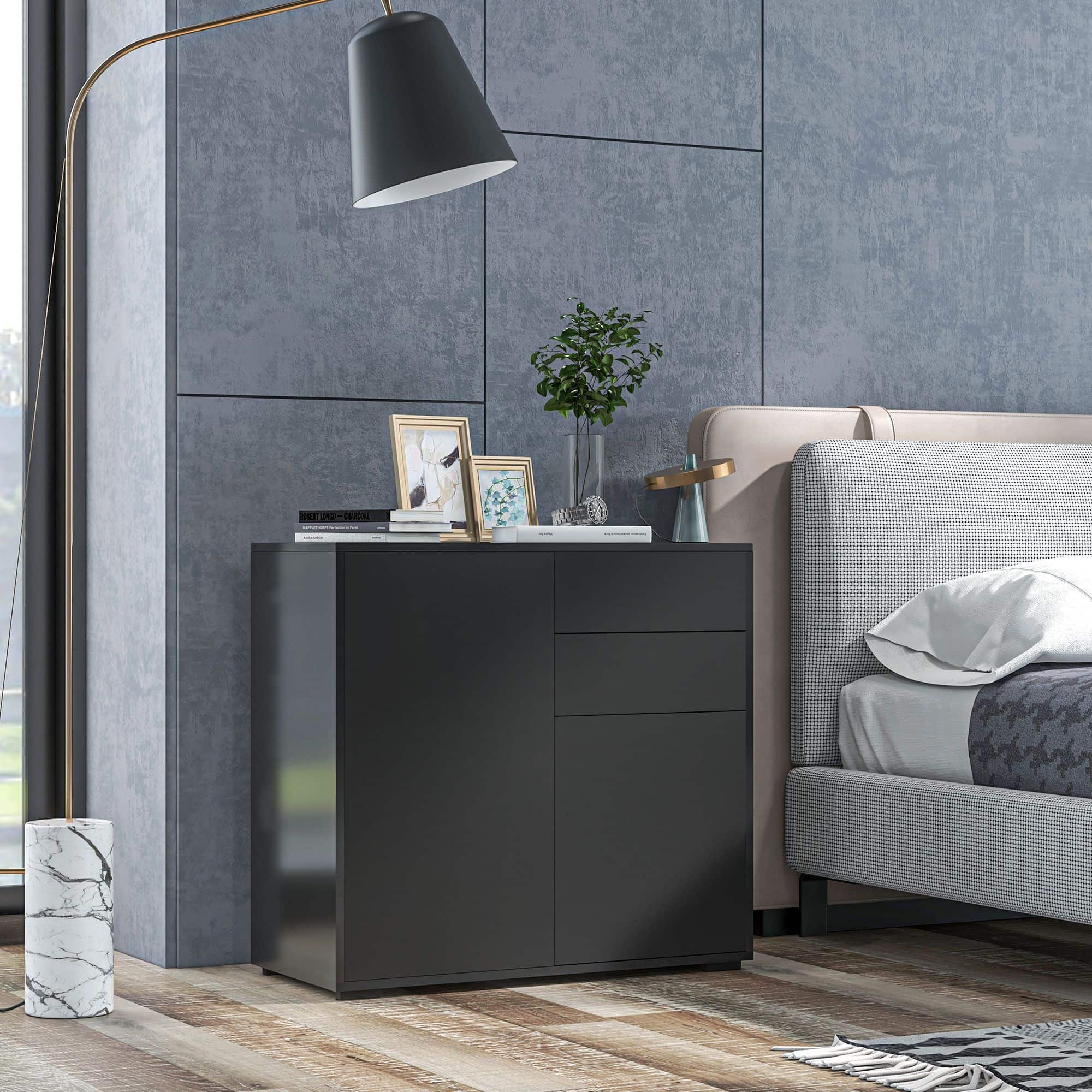 4goodz Ladenkast Buffetkast met 2 Laden 40x105x76 cm - Zwart