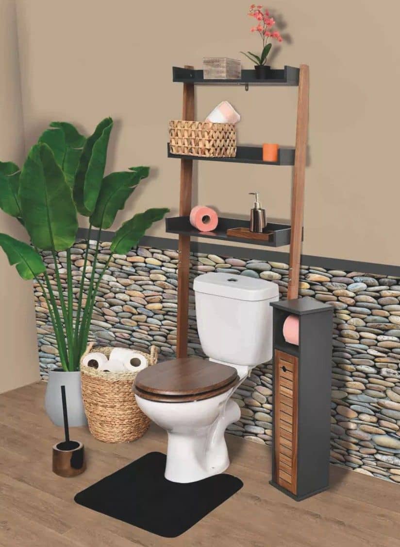 Toiletrolhouder met toiletroldispenser Acaciahout- 18x18x75 cm Toiletrolhouder met toiletroldispenser Acaciahout- 18x18x75 cm