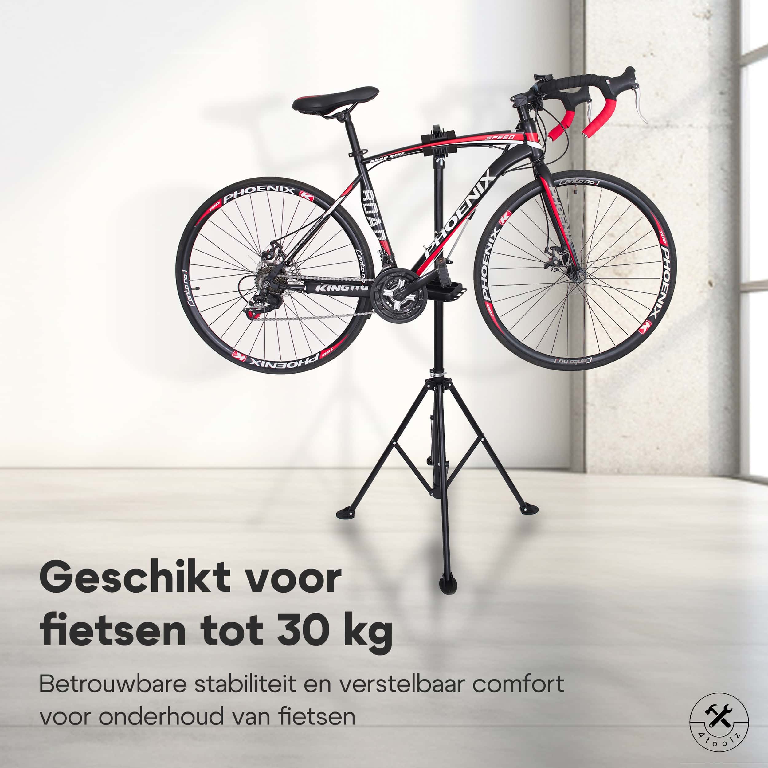 4toolz® Stevige Fiets Montagestandaard Draaibaar - 30kg max - Zwart