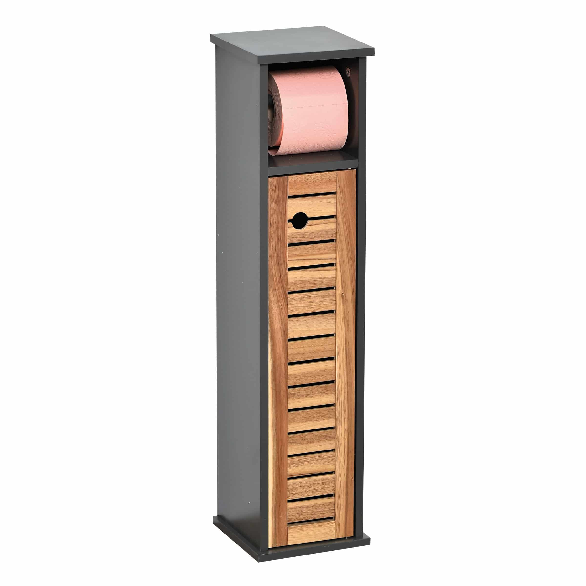 Toiletrolhouder met toiletroldispenser Acaciahout- 18x18x75 cm